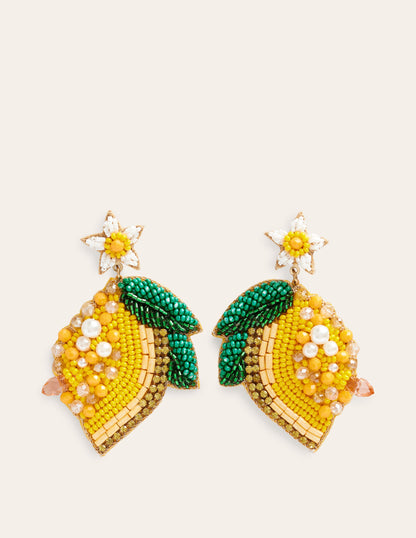 Beady Motif Earrings-Lemons-2