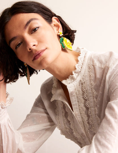 Beady Motif Earrings-Lemons-1