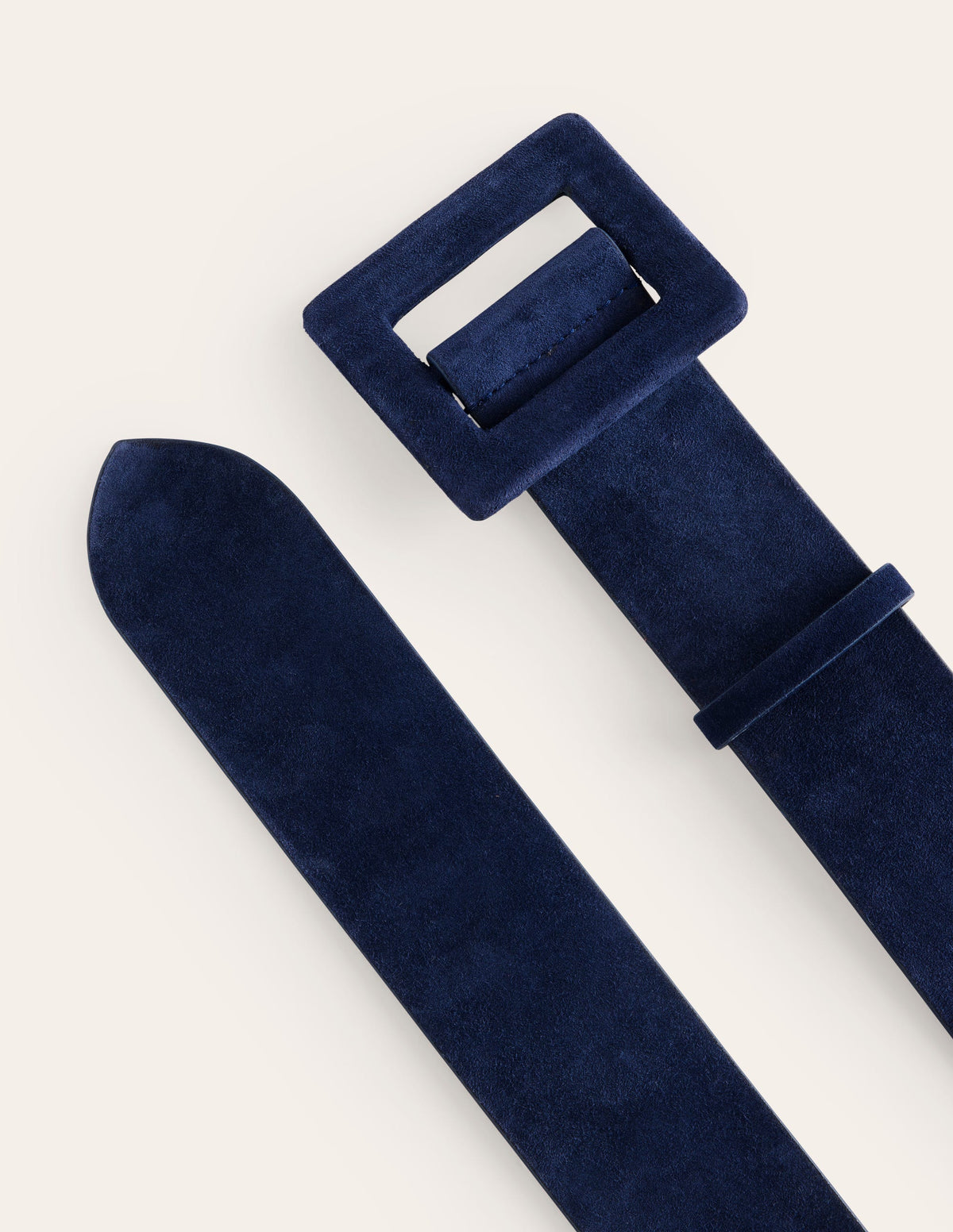 Suede Buckle Belt-Navy-3