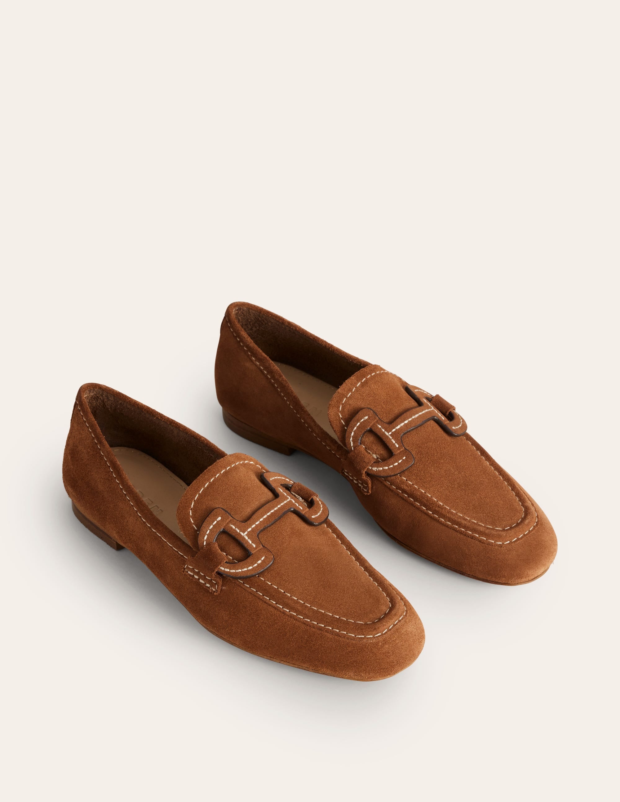 Stitched Snaffle Loafers-Golden Brown Suede - Image 3