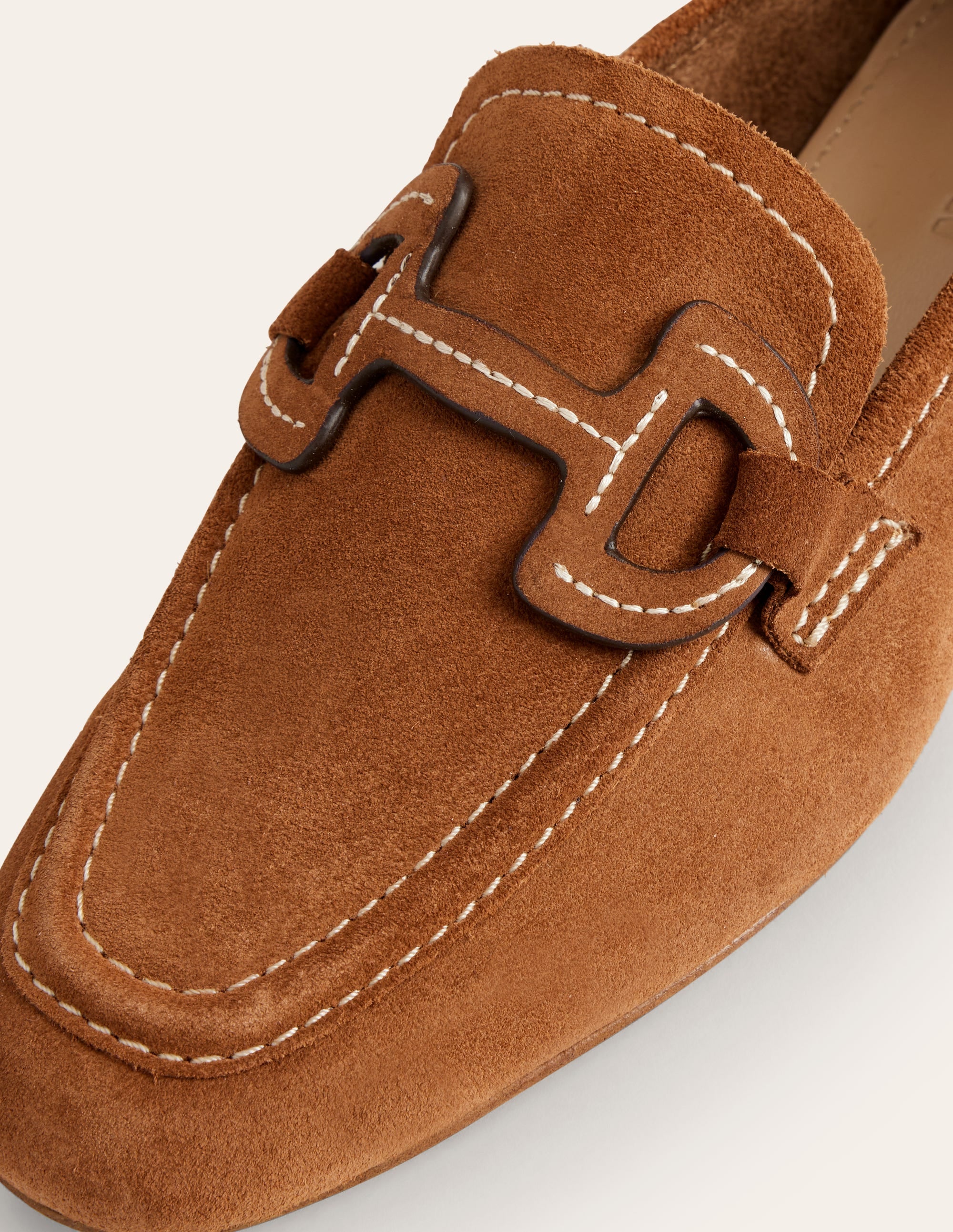 Stitched Snaffle Loafers-Golden Brown Suede - Image 4