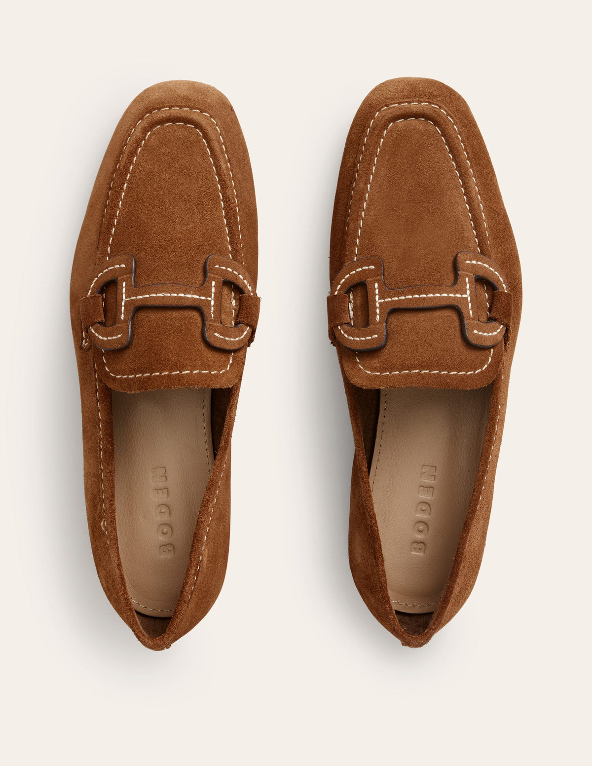 Stitched Snaffle Loafers-Golden Brown Suede - Image 5