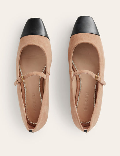 Penelope Mary Jane Flat-Macchiato Suede