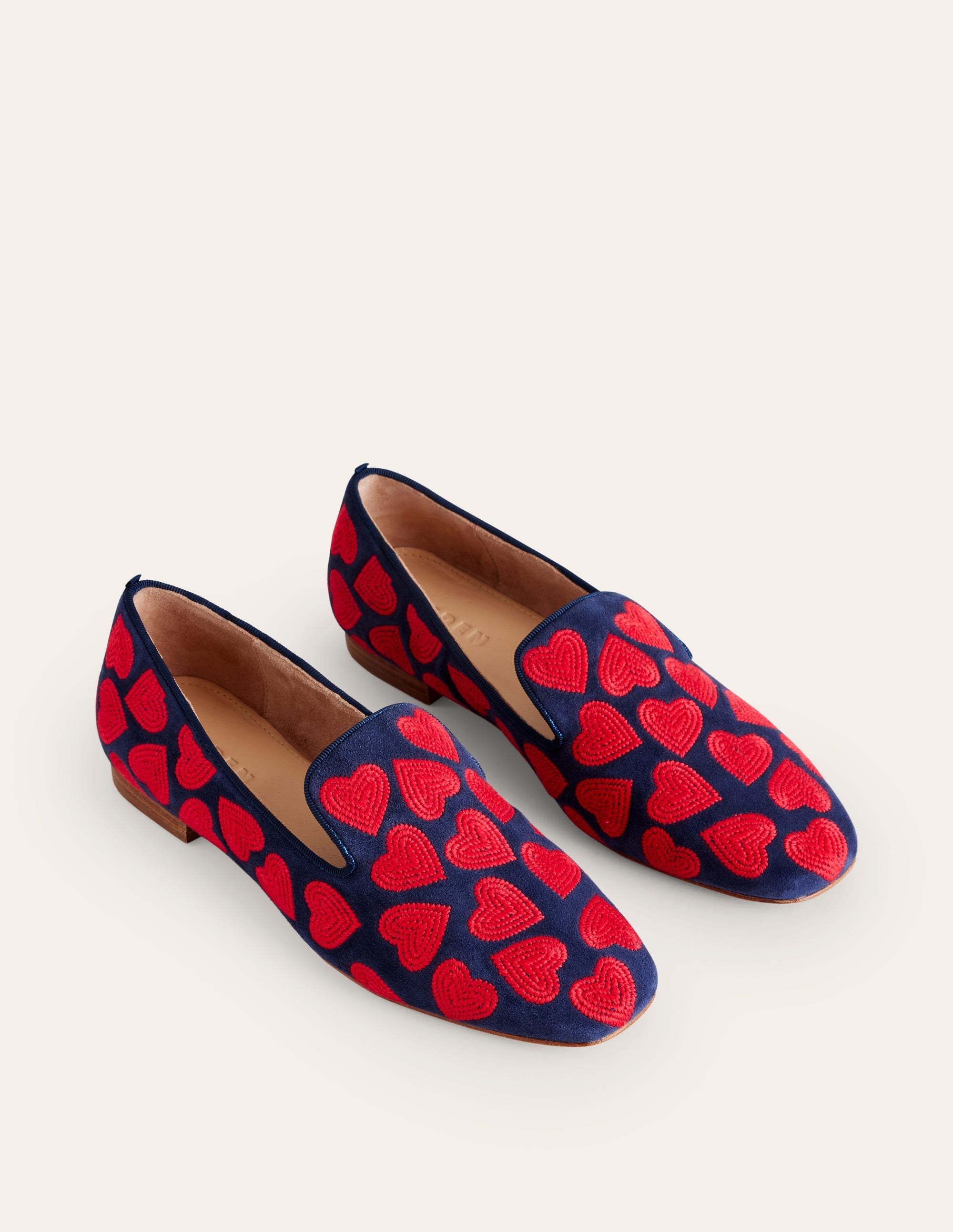 Slipper Cut Loafers-Navy, Red Heart - Image 4