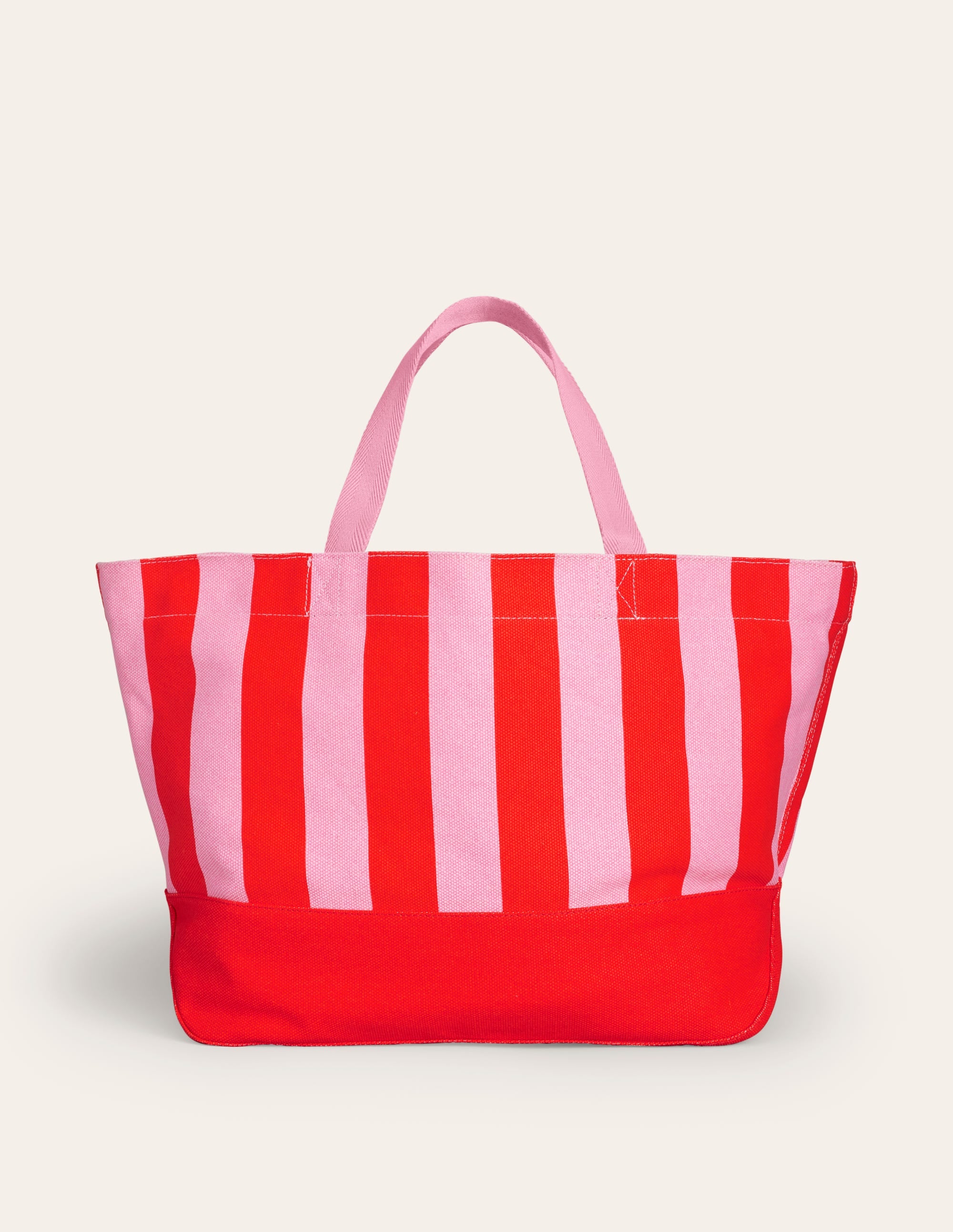 Relaxed Canvas Tote Bag-Pink Stripe - Image 2