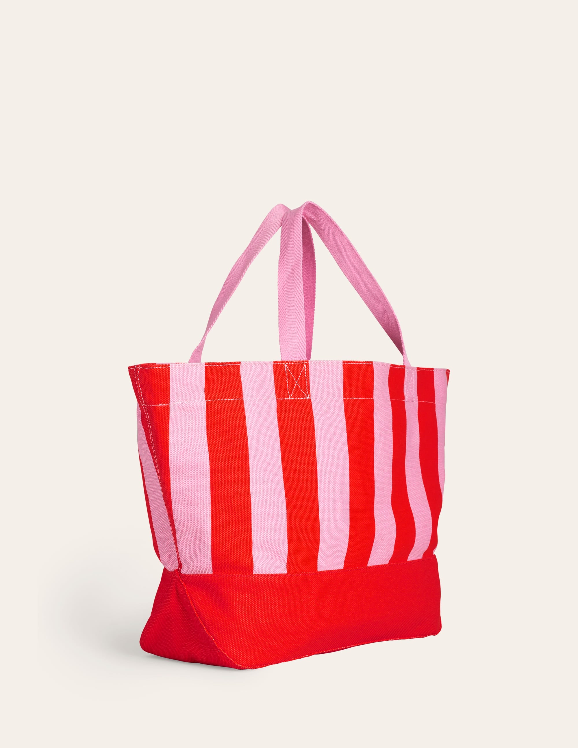 Relaxed Canvas Tote Bag-Pink Stripe - Image 3