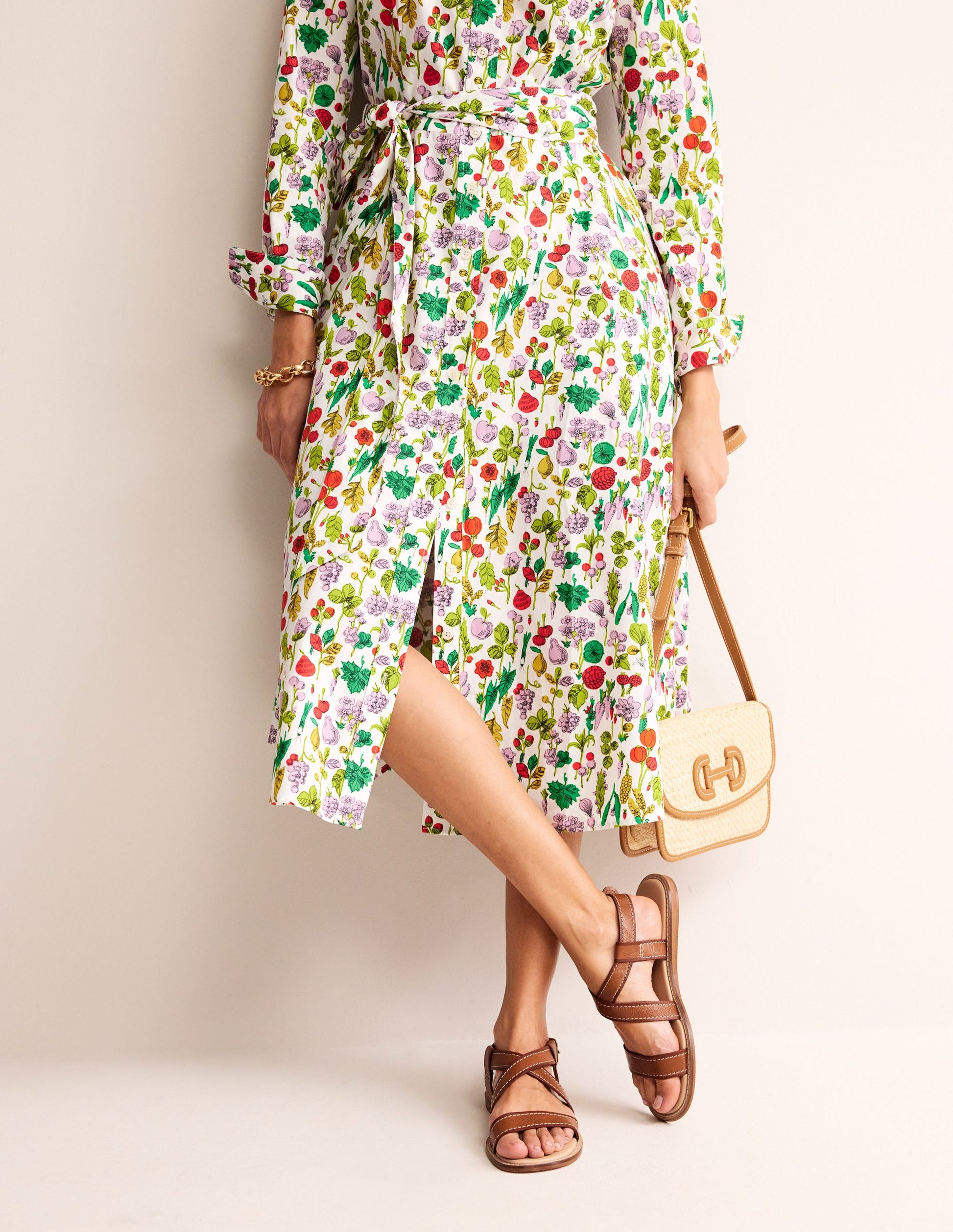 Cross Strap Flat Sandals-Tan Lux Leather-1