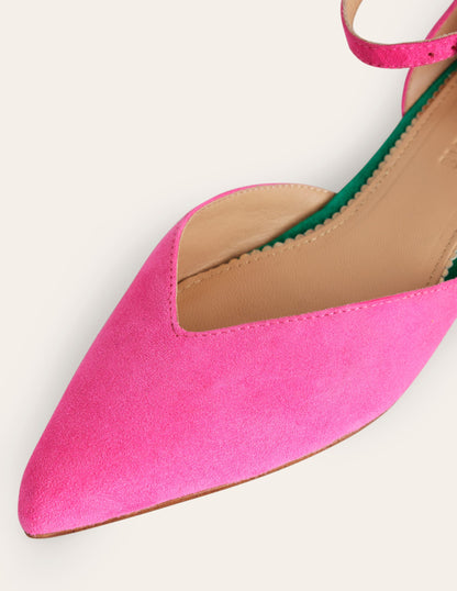 Ankle Strap Point Flats-Festival Pink Suede-4