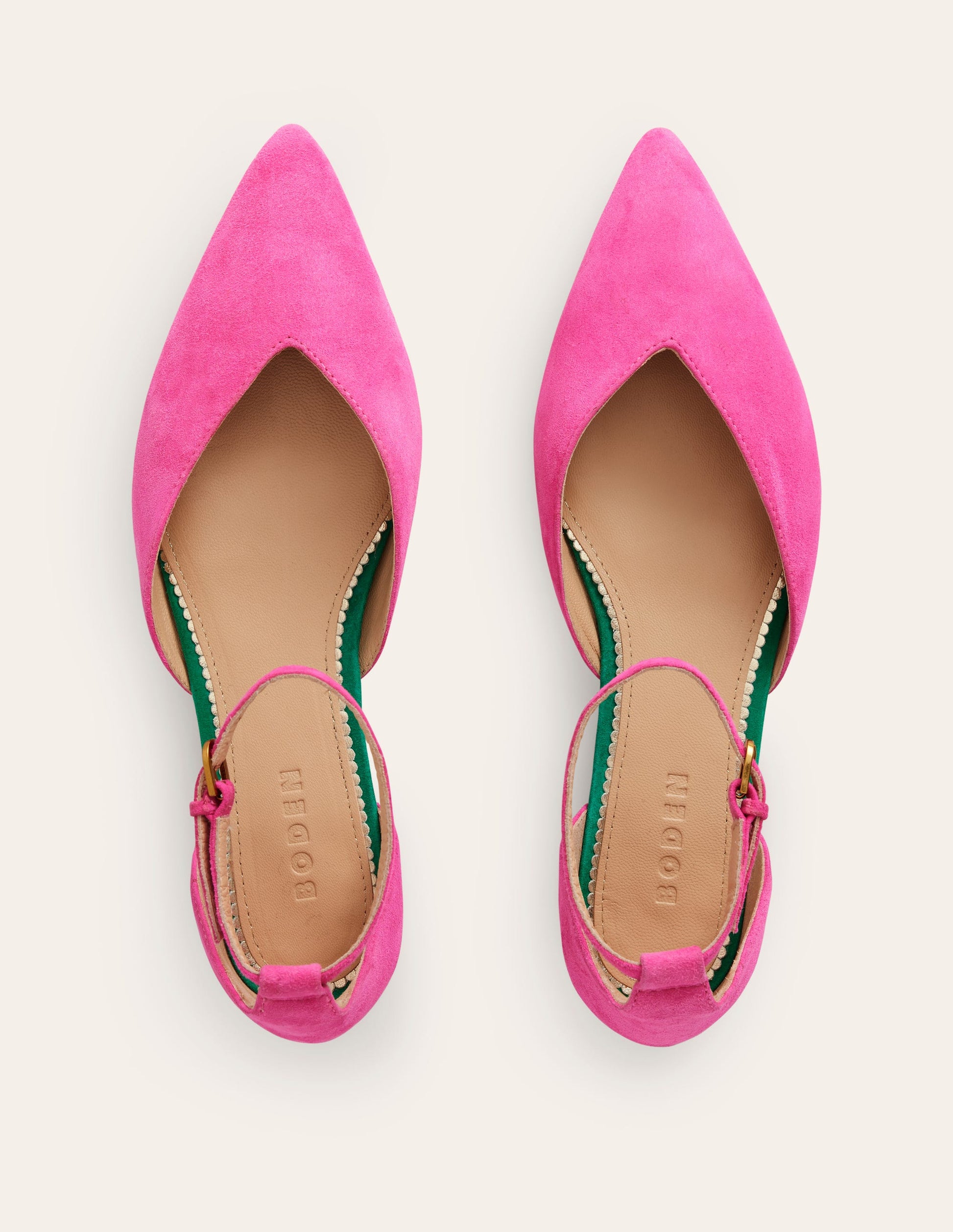 Ankle Strap Point Flats-Festival Pink Suede-5