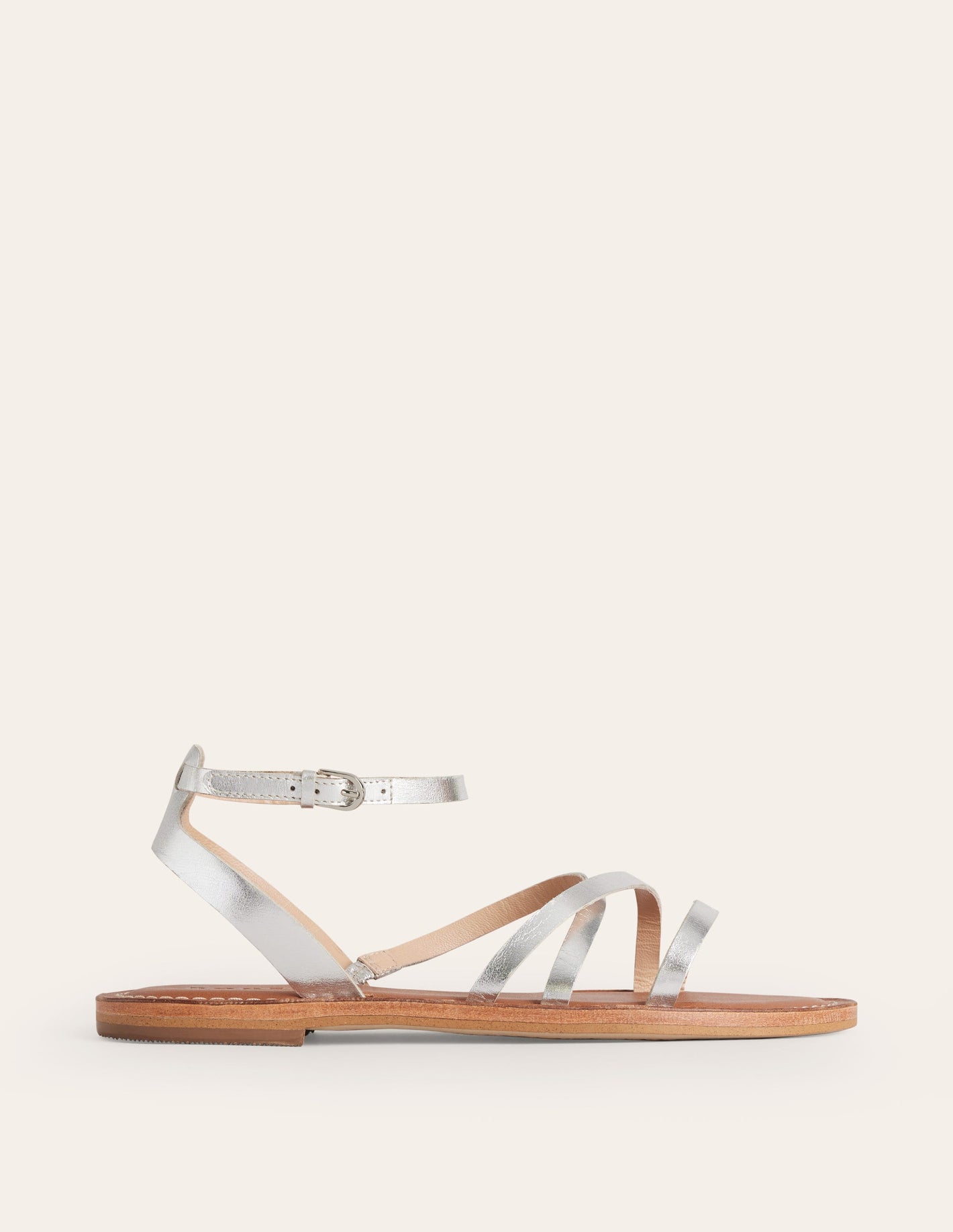 Everyday Flat Sandals-Silver Metallic