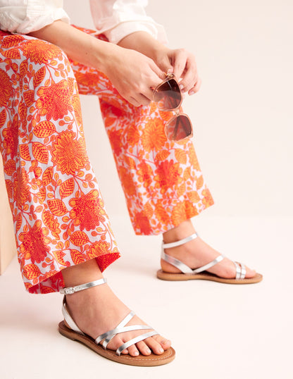 Everyday Flat Sandals-Silver Metallic-1