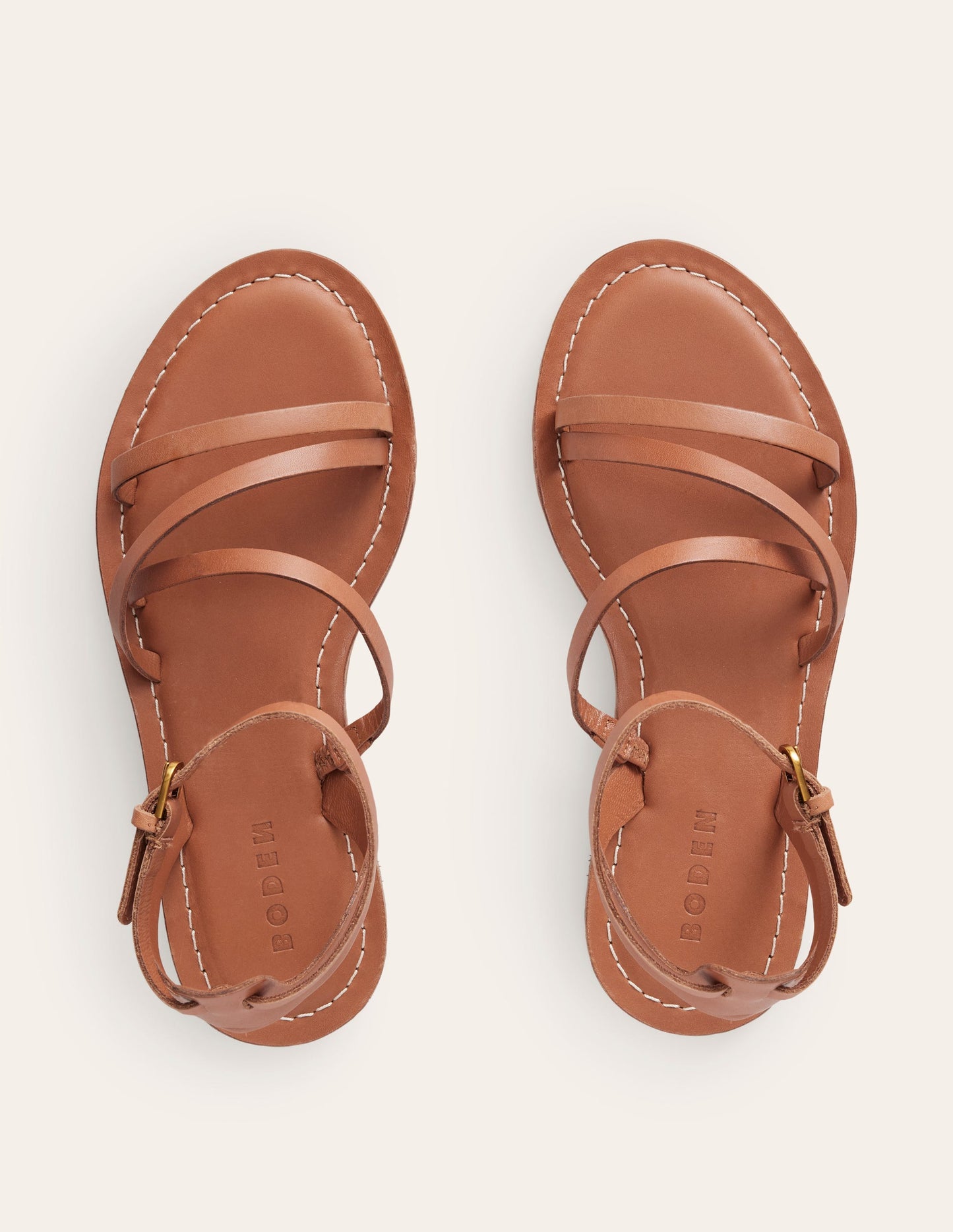 Everyday Flat Sandals-Tan Leather