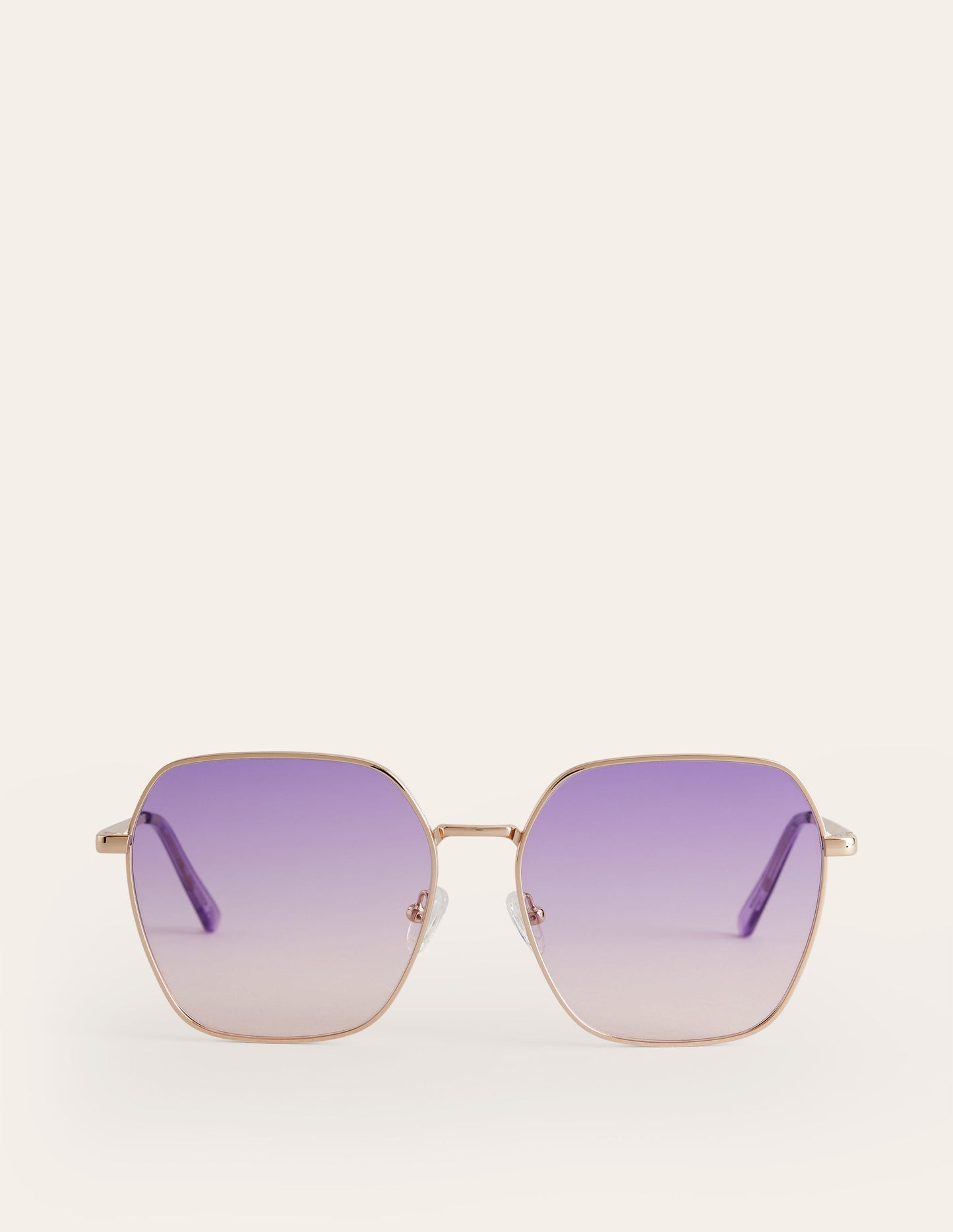 Angular Metal Sunglasses-Purple/Pink