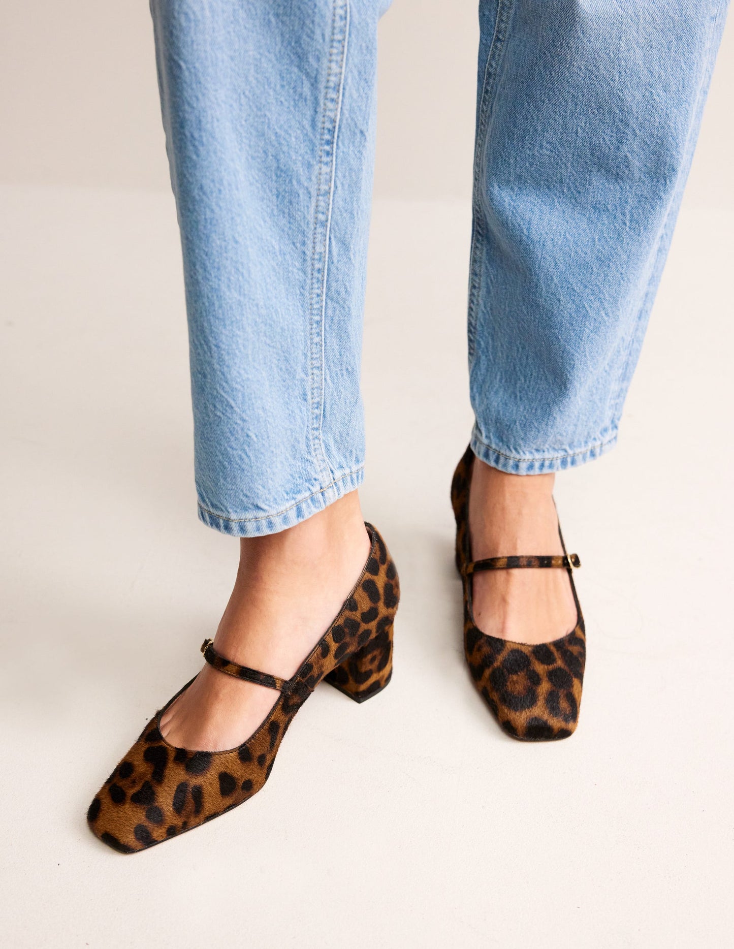 Block Heel Mary Jane-Classic Leopard