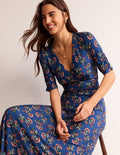 Rebecca Jersey Midi Tea Dress-Set Sail, Botanical Bunch