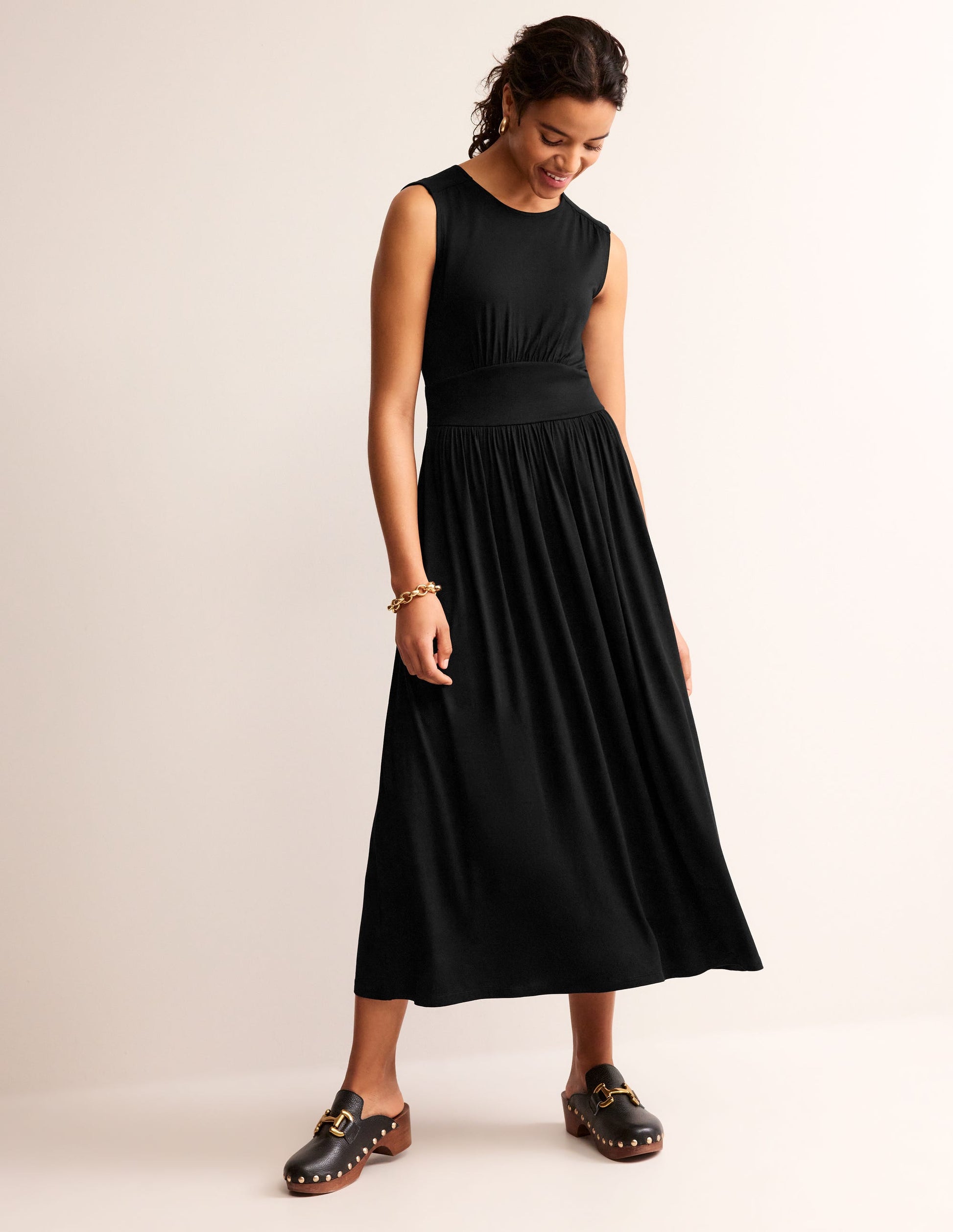 Thea Sleeveless Midi Dress-Black-2
