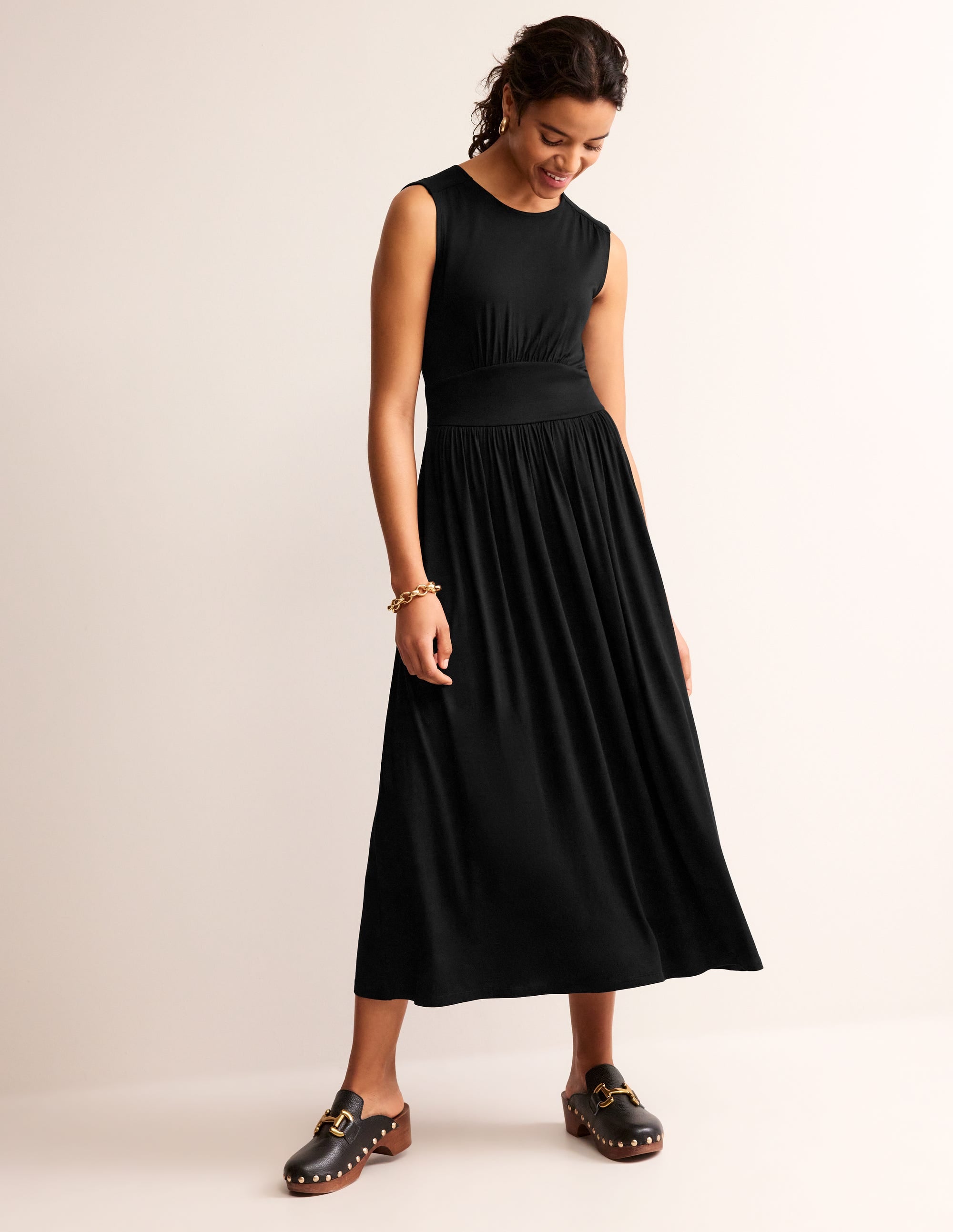 Thea Sleeveless Midi Dress-Black - Image 2