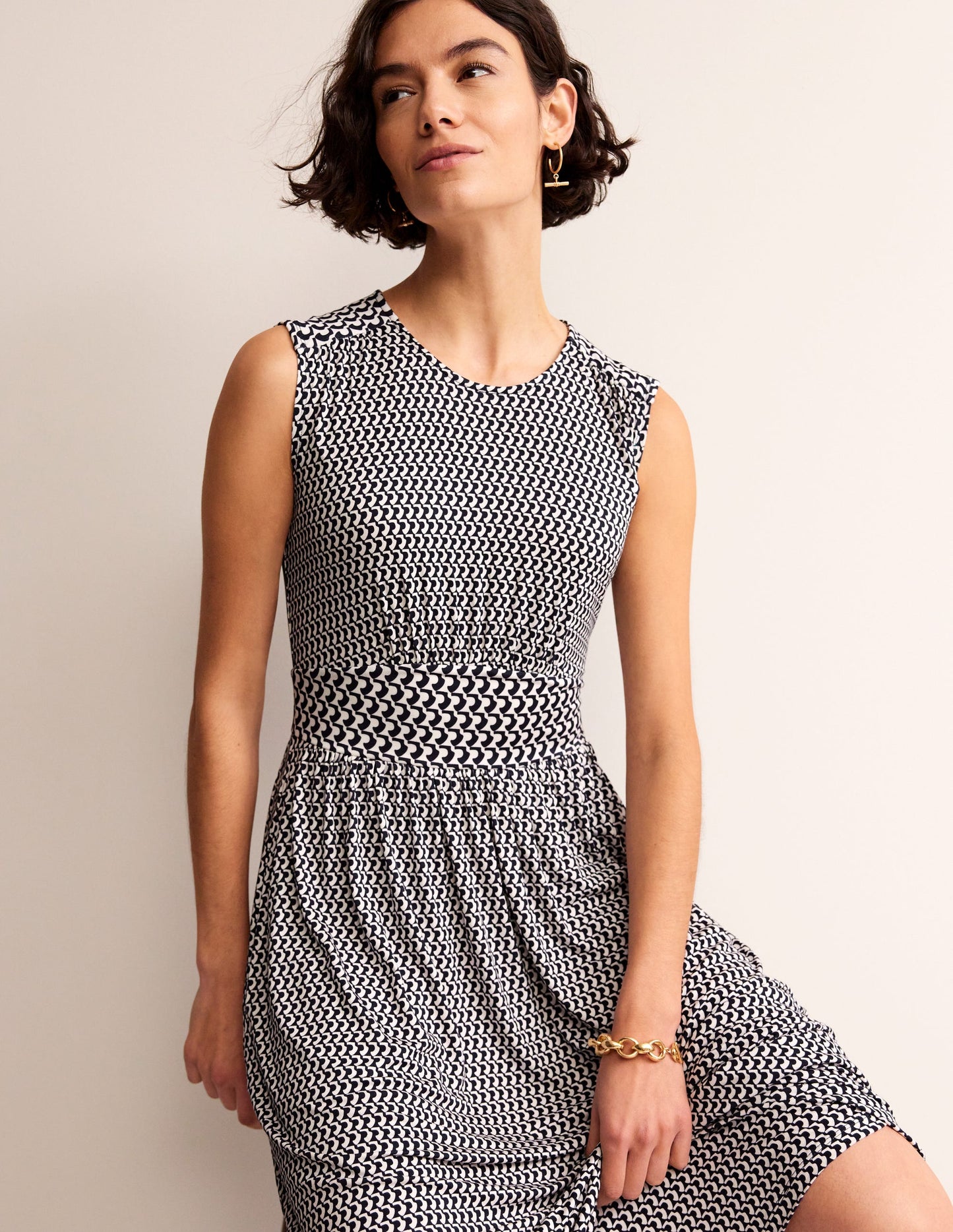 Thea Sleeveless Midi Dress-French Navy, Arc Geo