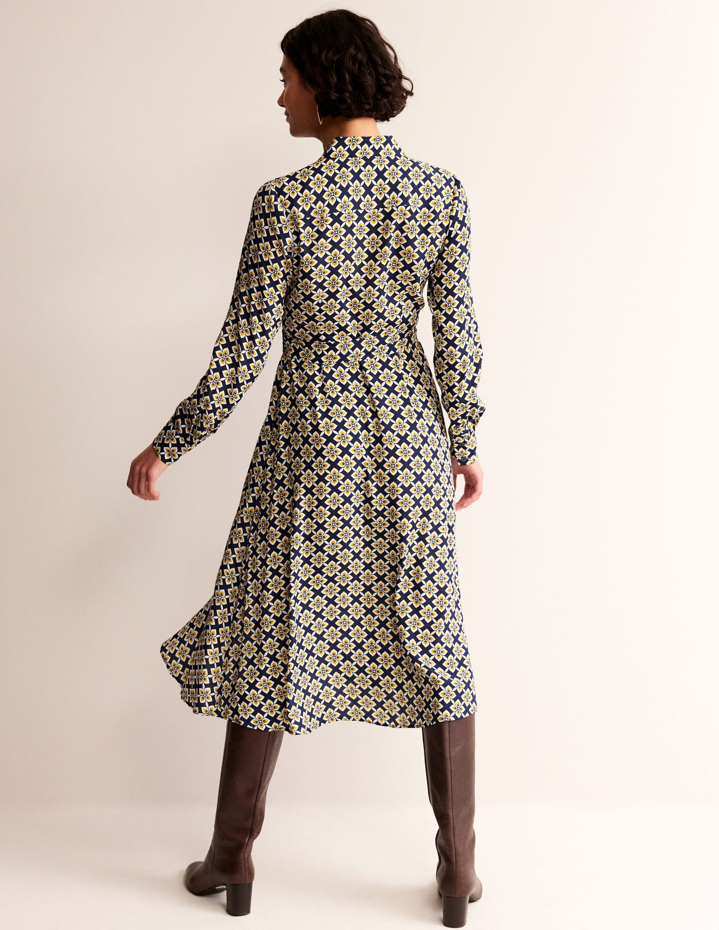 Kate Midi Shirt Dress-Antique Moss, Diamond Floral