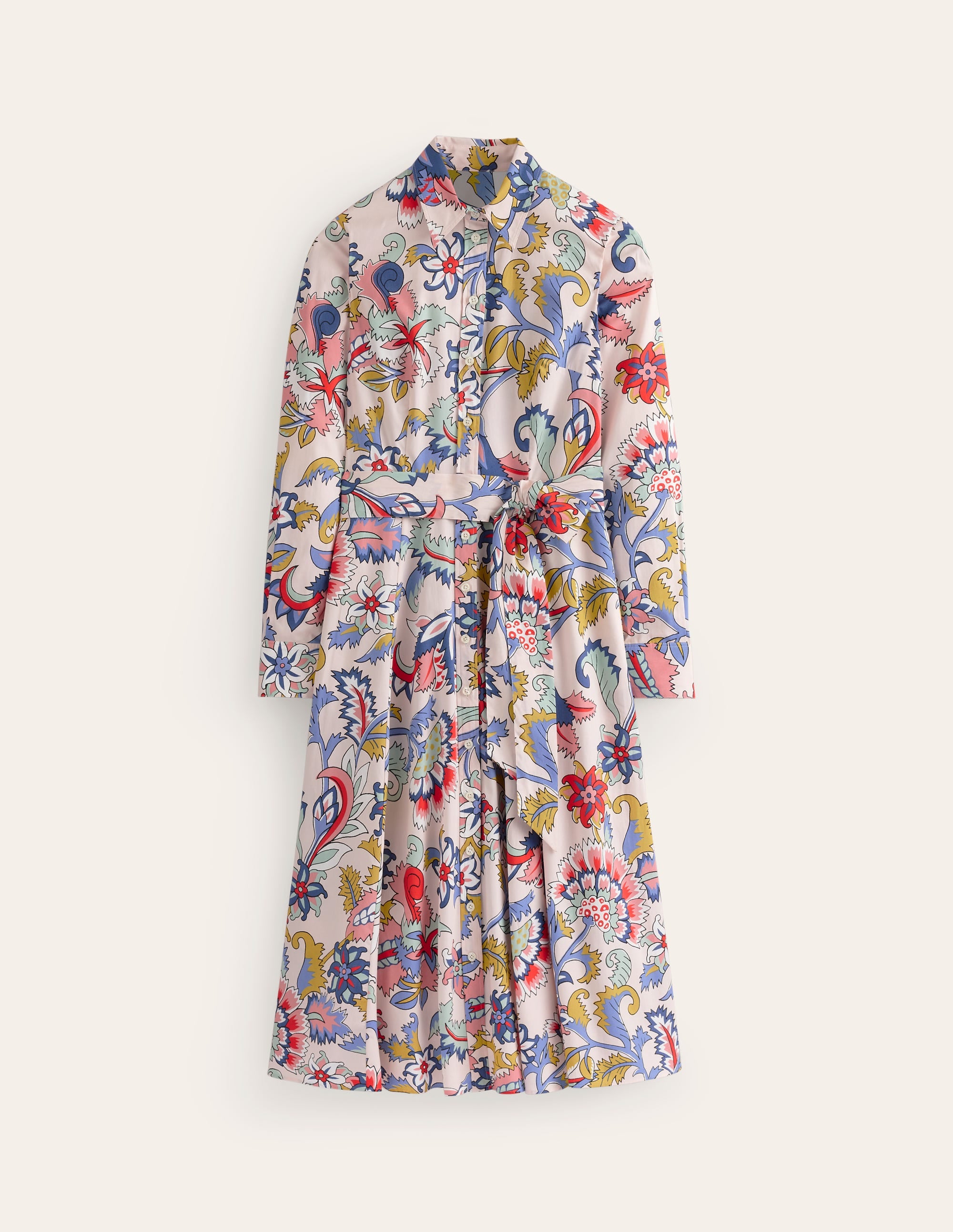 Amy Cotton Midi Shirt Dress-Marshmallow, Botanical Bunch - Image 6