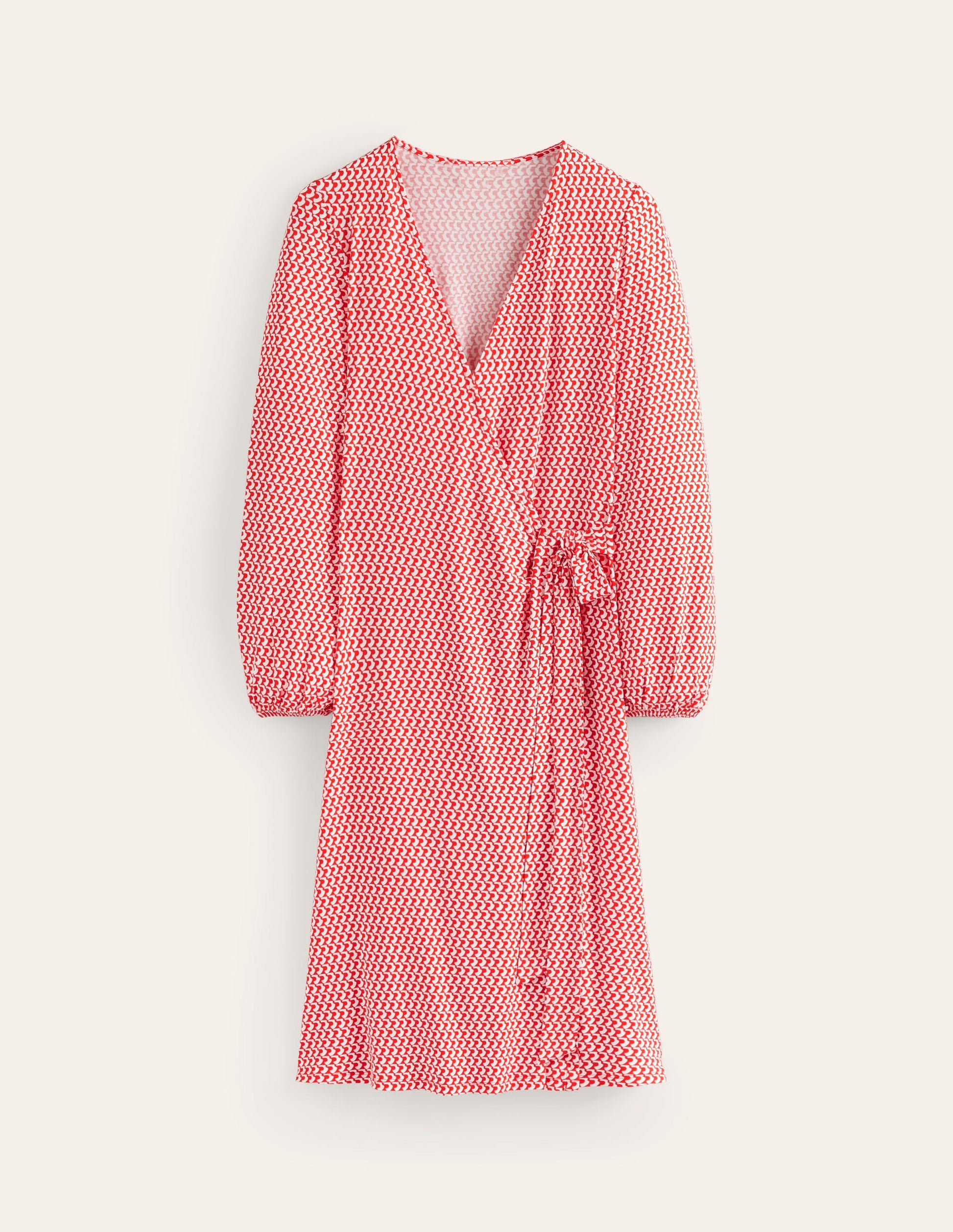 Joanna Jersey Midi Wrap Dress-Flame Scarlet, Arc Geo-6