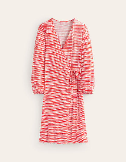 Joanna Jersey Midi Wrap Dress-Flame Scarlet, Arc Geo-6