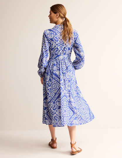 Jen Cotton Midi Dress-Surf the Web, Mosaic Terrace