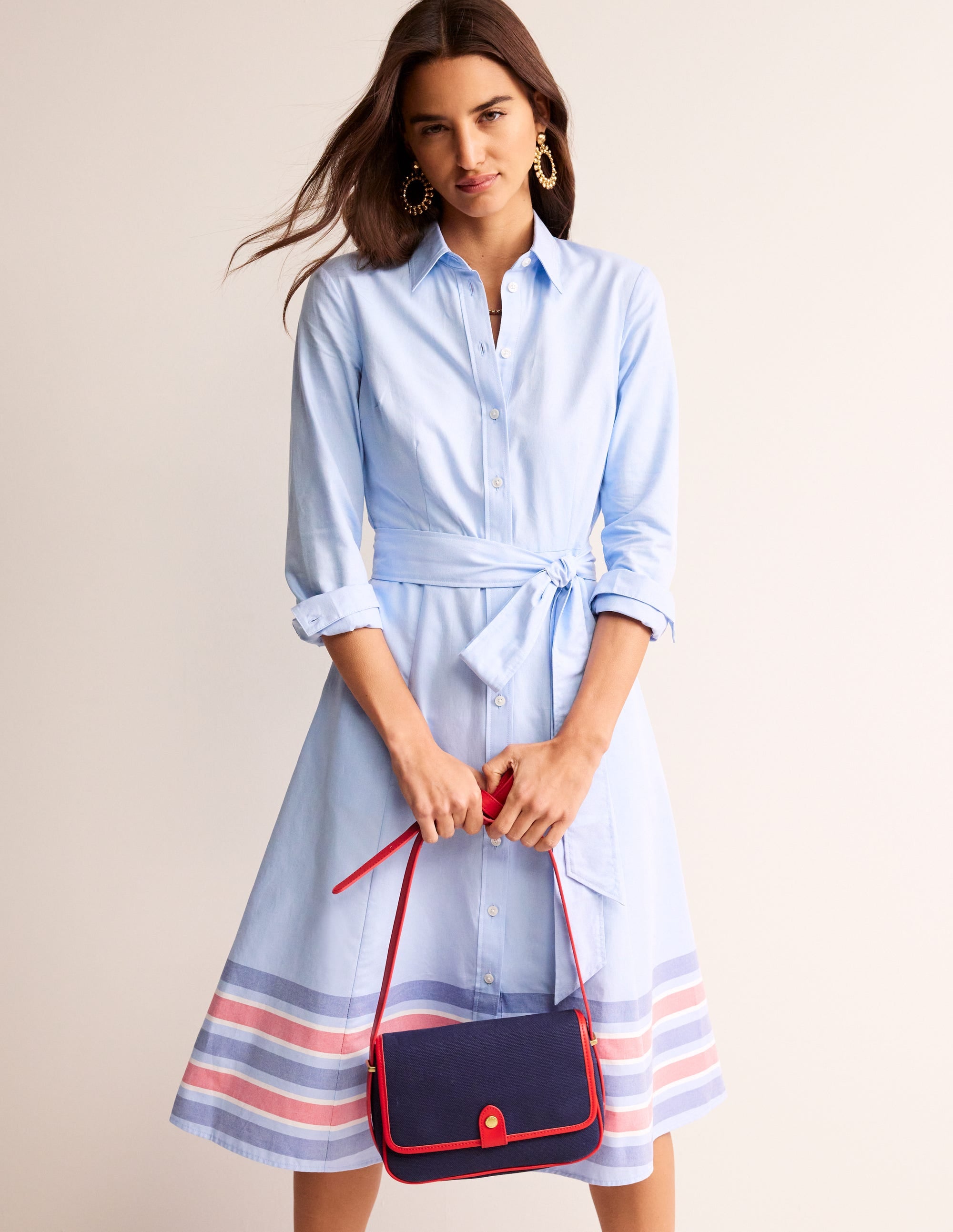Kate Chambray Shirt Dress-Chambray - Image 1