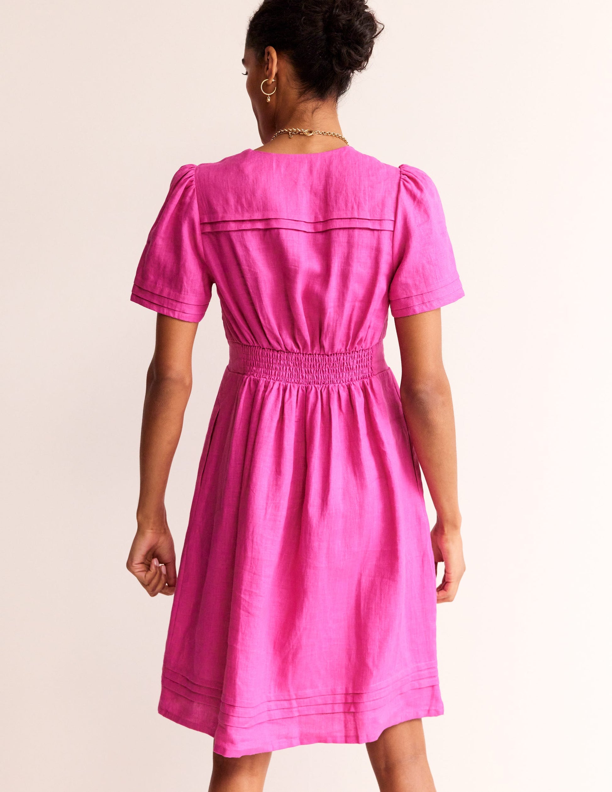 Eve Linen Short Dress-Rose Violet-3