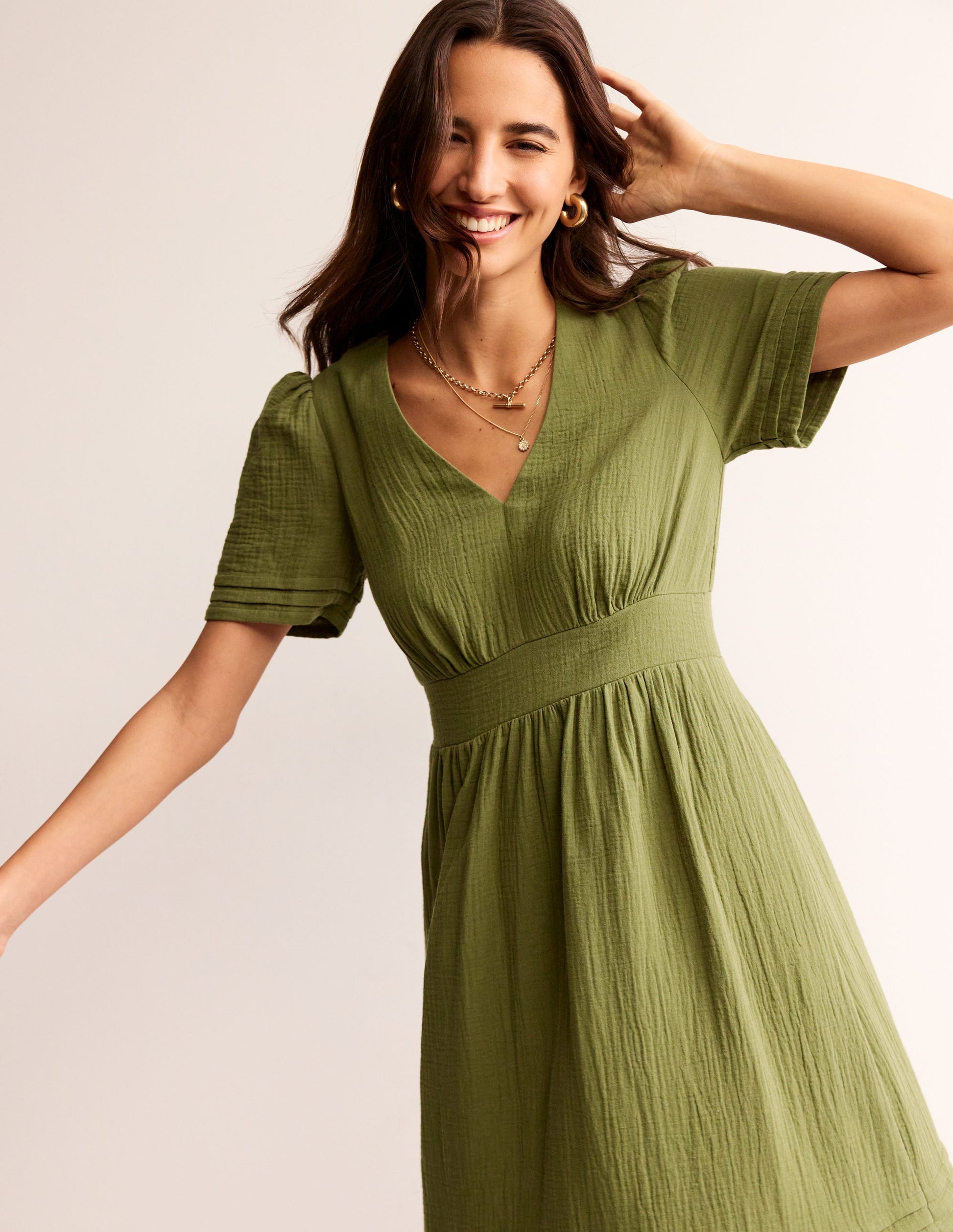 Eve Double Cloth Midi Dress-Mayfly-1