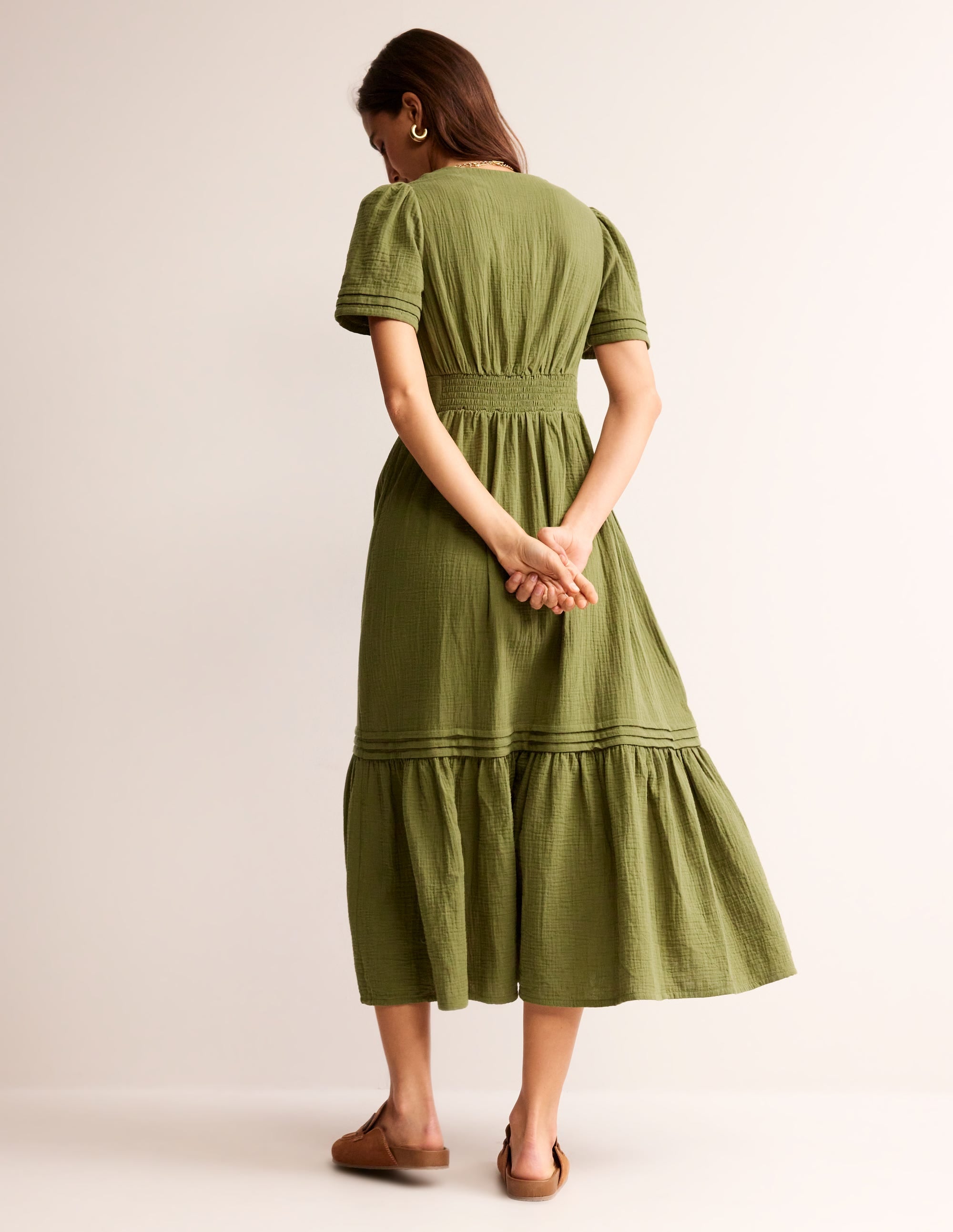 Eve Double Cloth Midi Dress-Mayfly - Image 3