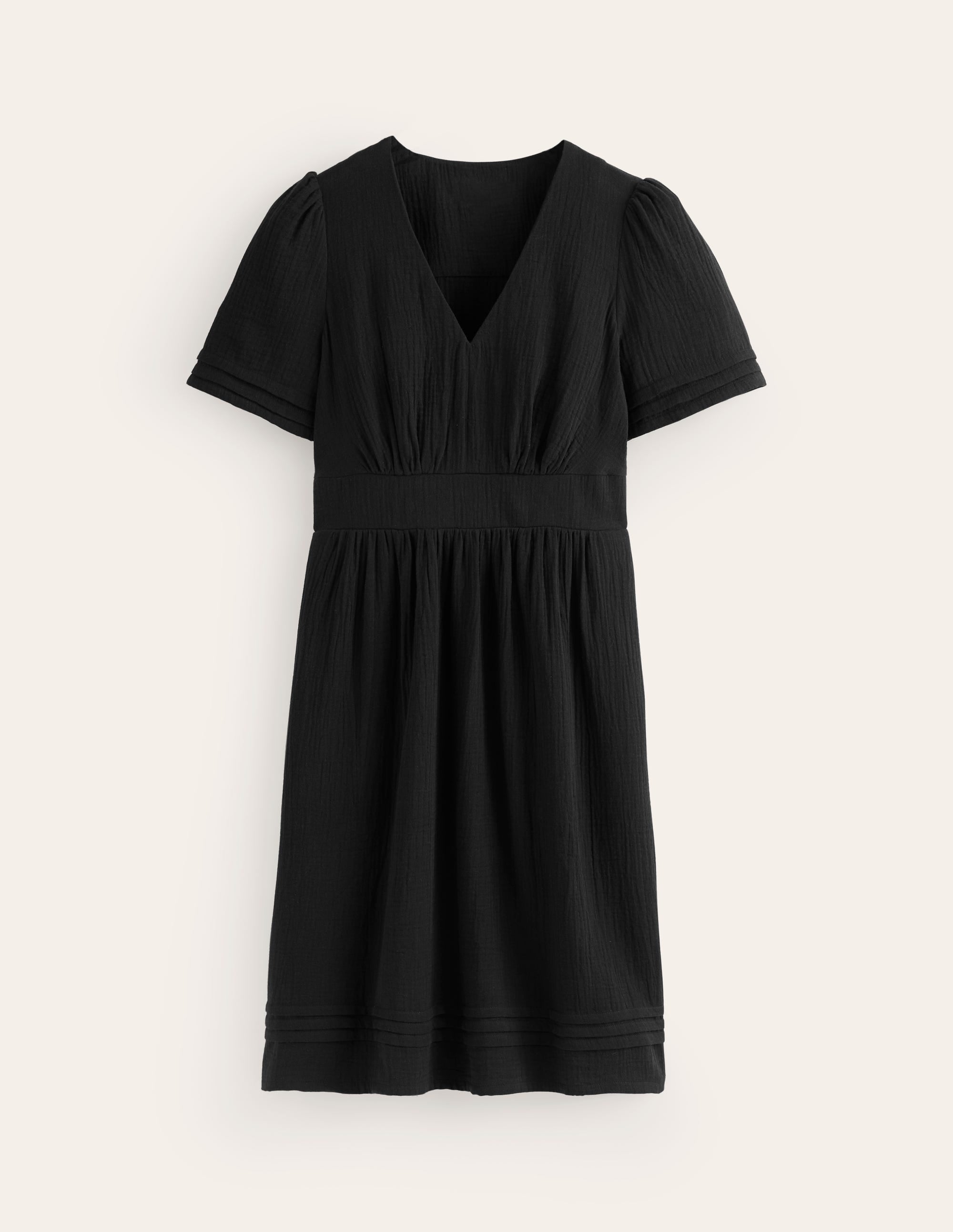Eve Double Cloth Short Dress-Black - Image 5