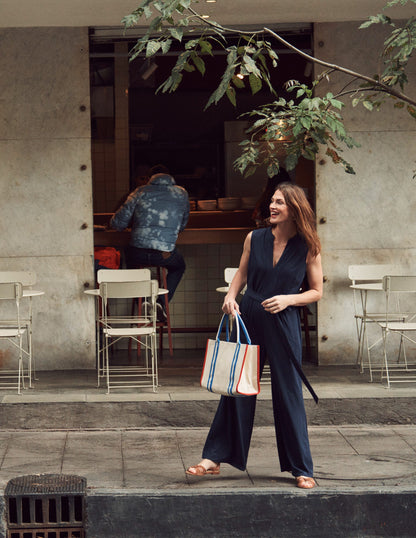 Naomi Notch Jersey Jumpsuit-Navy-5