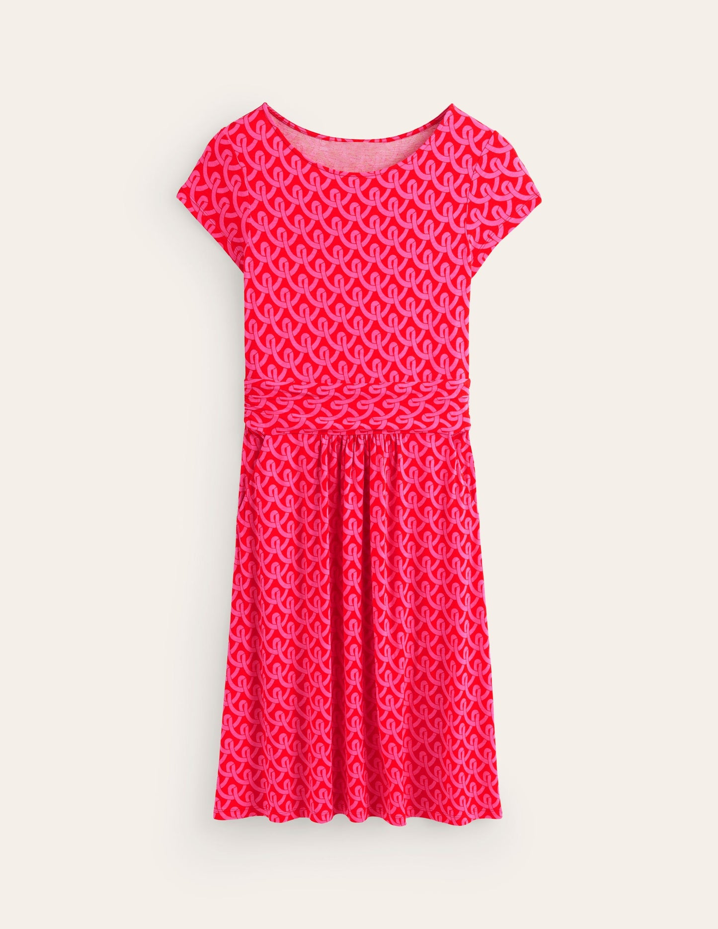 Amelie Jersey Dress-Sangria Sunset, Geo Terrace