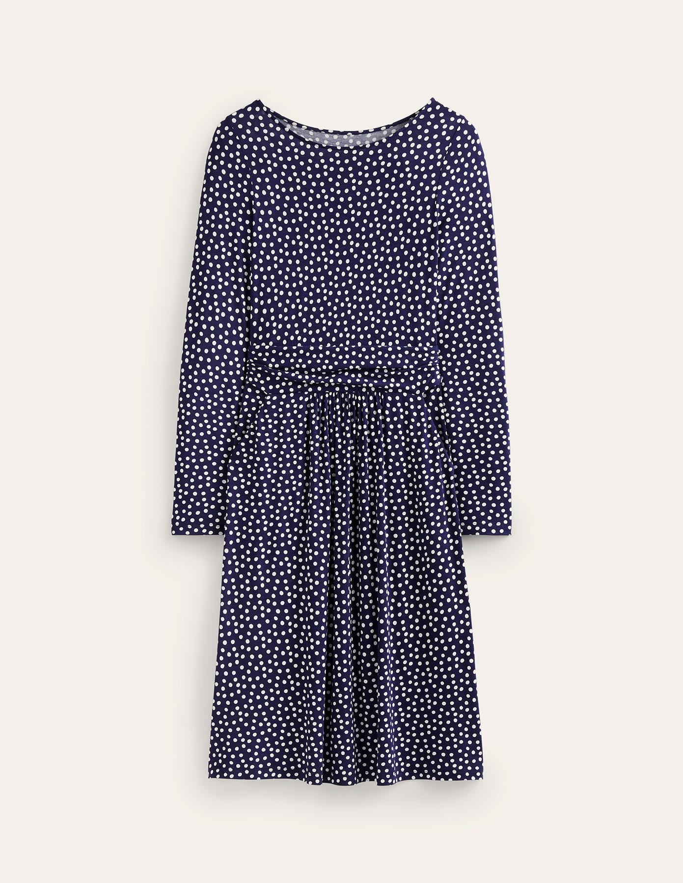 Abigail Jersey Dress-French Navy, Abstract Dot-5