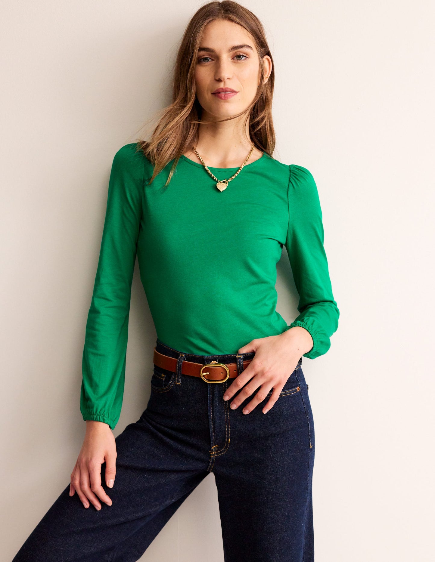 Supersoft Long Sleeve Top-Pepper Green