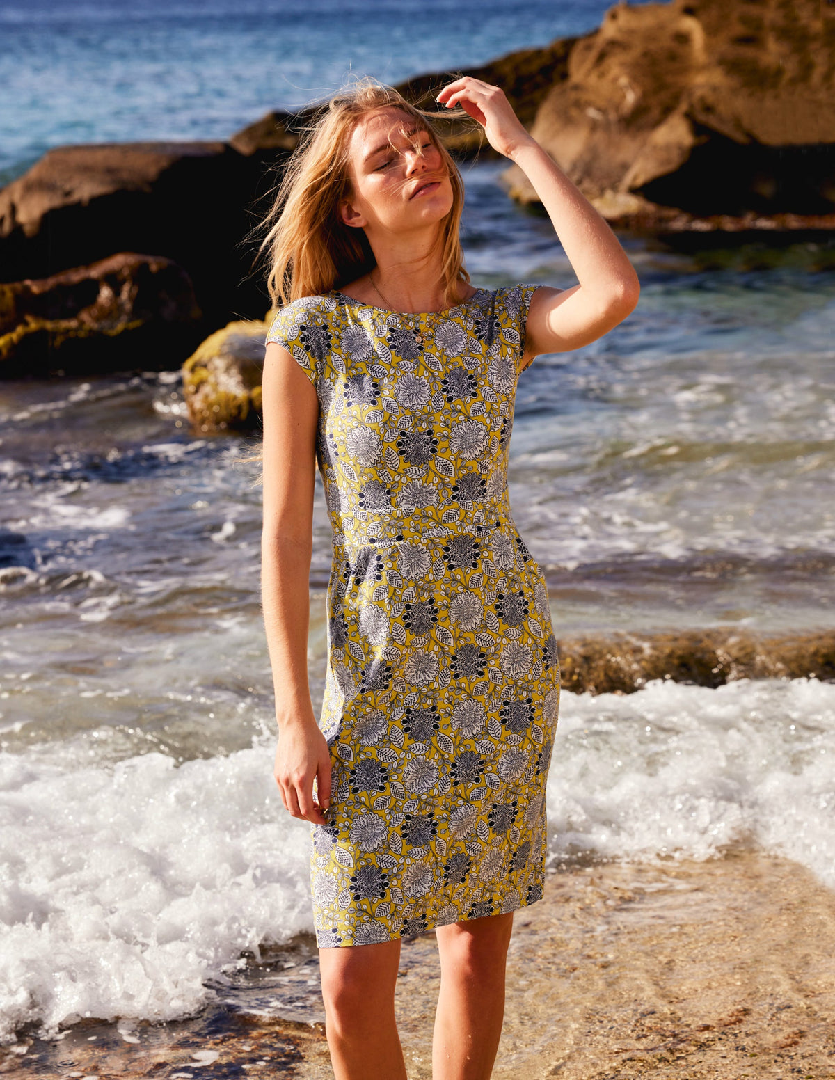 Florrie Jersey Dress-Passion Fruit, Gardenia Swirl - Image 5