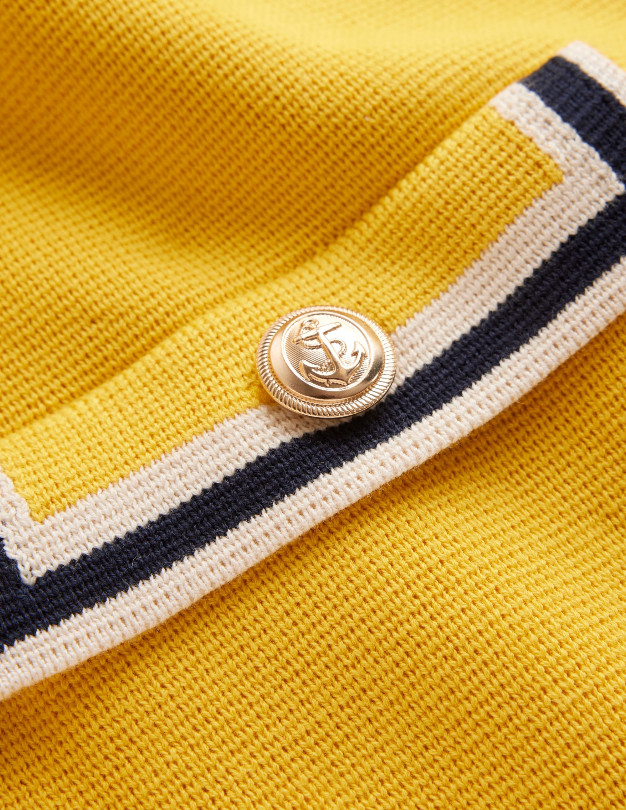 Holly Knitted Jacket-Mimosa Yellow, Navy Tipping - Image 9