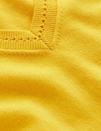 Catriona Cotton V-Neck Jumper-Passion Fruit Yellow-6