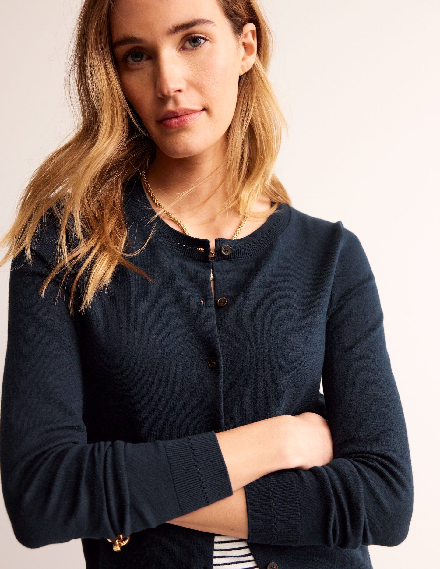 Catriona Cotton Cardigan-Navy