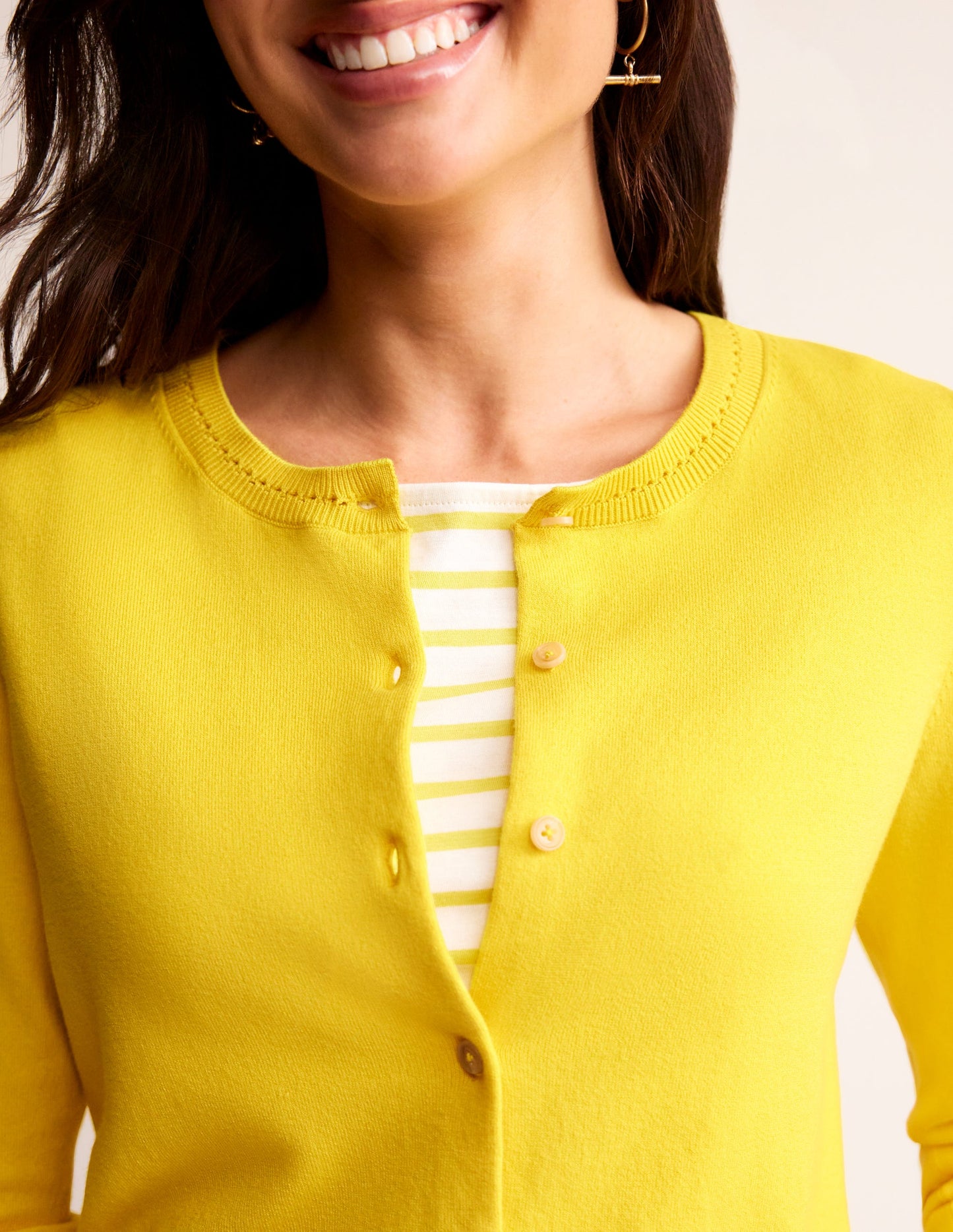 Catriona Cotton Cardigan-Mimosa Yellow