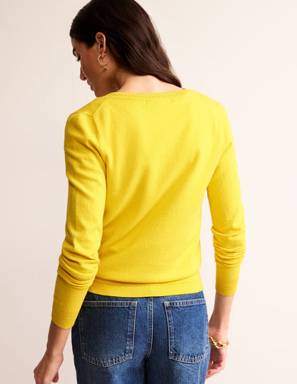 Catriona Cotton Cardigan-Mimosa Yellow-3