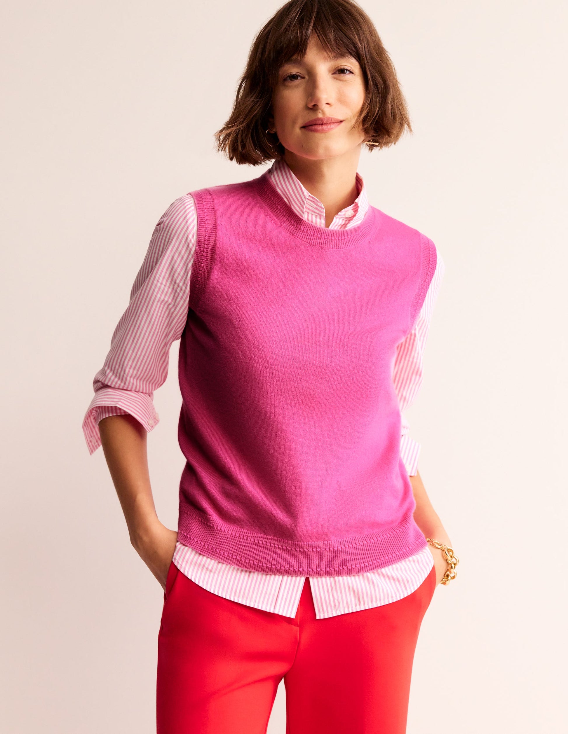 Eva Cashmere Tank-Party Pink-1