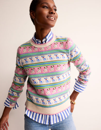 Edie Fair Isle Jumper-Warm Ivory Dog Fair Isle-1