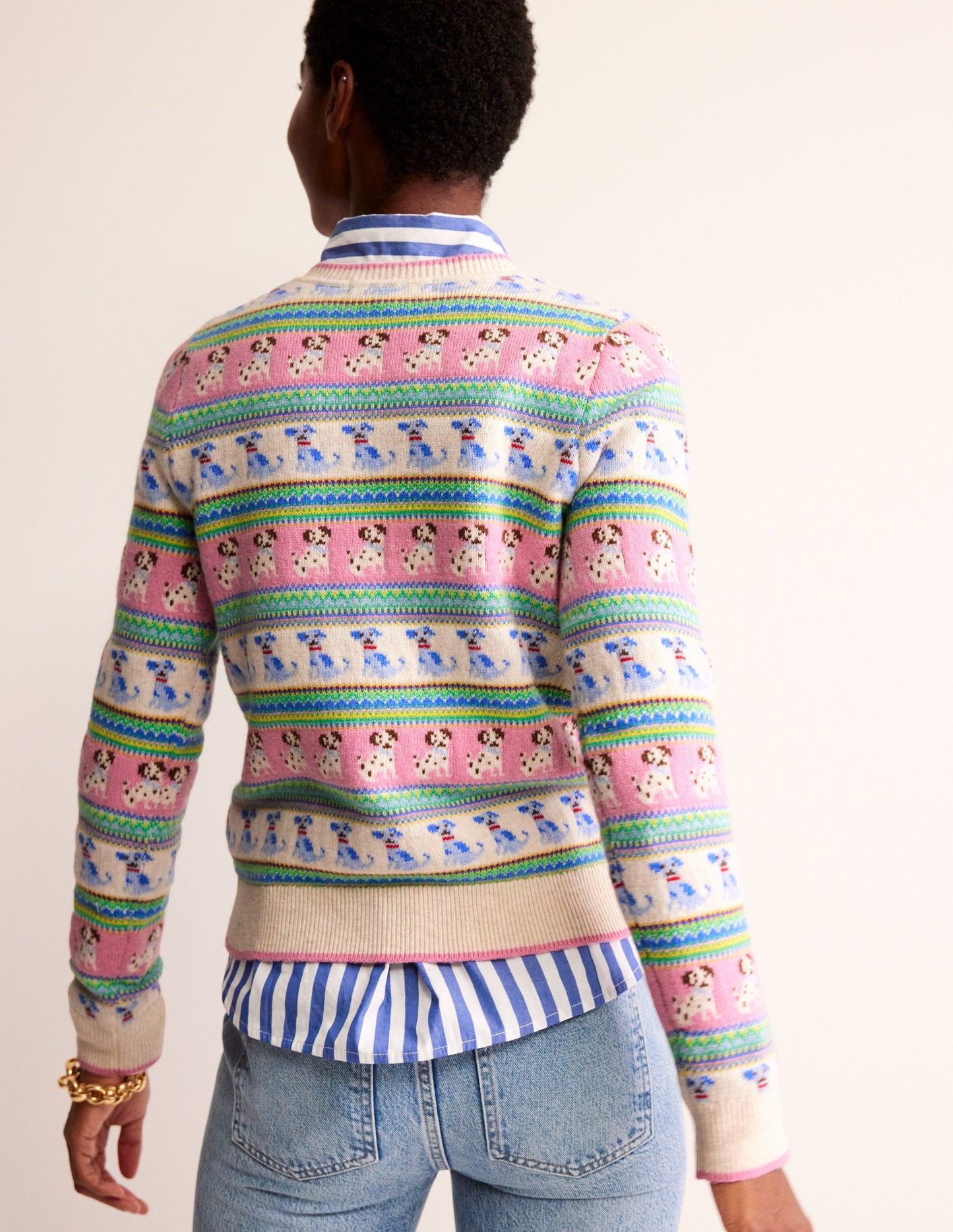 Edie Fair Isle Jumper-Warm Ivory Dog Fair Isle