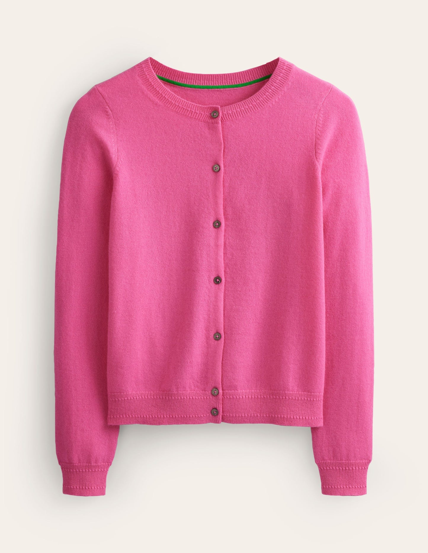 Eva Cashmere Crew Cardigan-Sangria Sunset