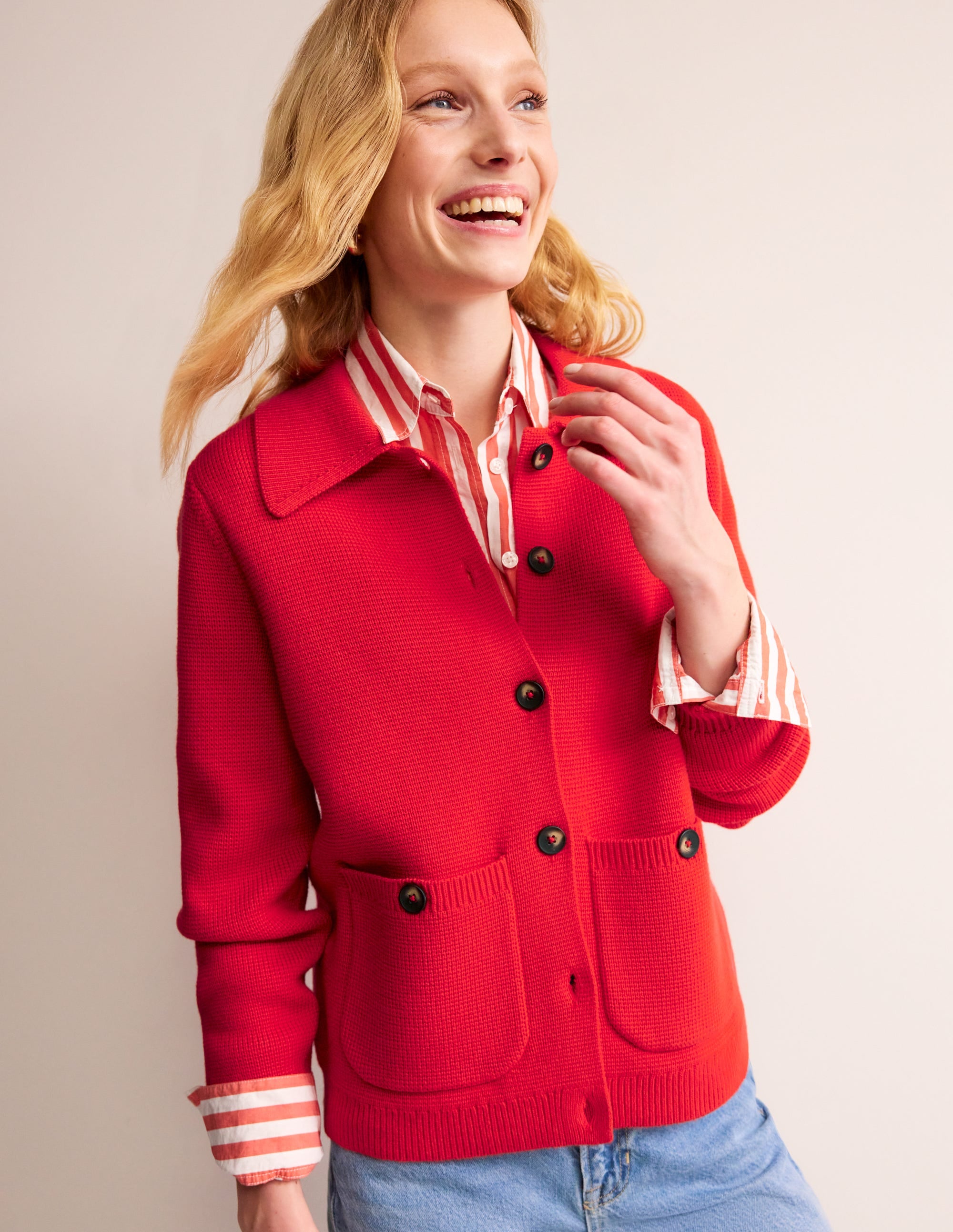 Emily Wool Blend Cardigan-Post Box Red - Image 1