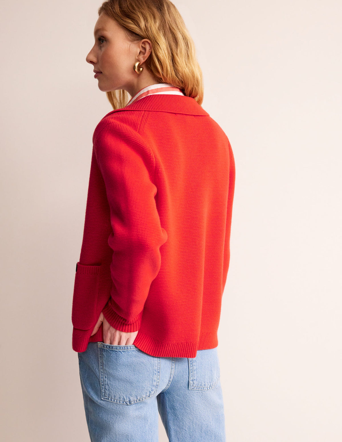 Emily Wool Blend Cardigan-Post Box Red-3