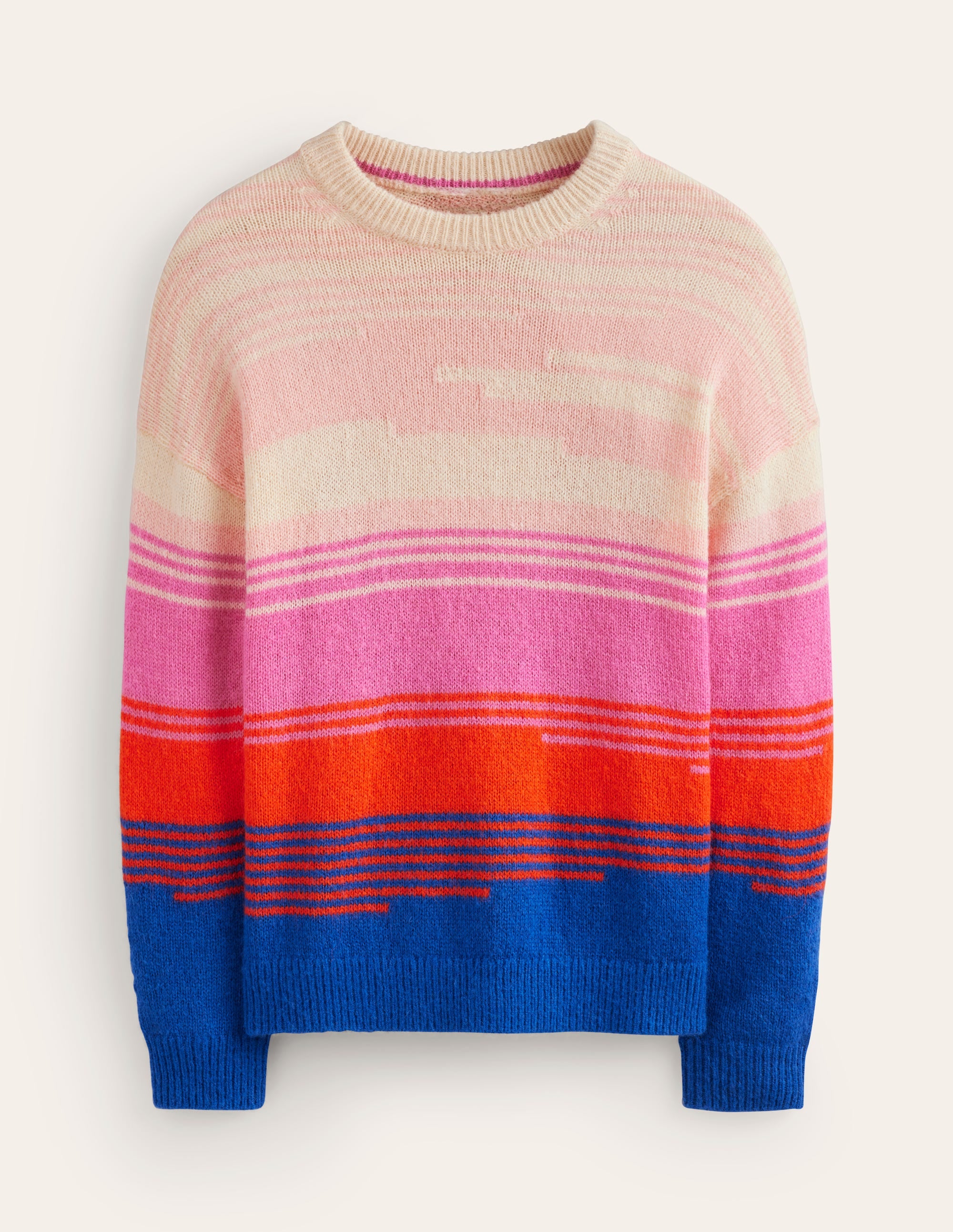Scenic Crew Neck Jumper-Bright Blue, Scenic Intarsia - Image 6