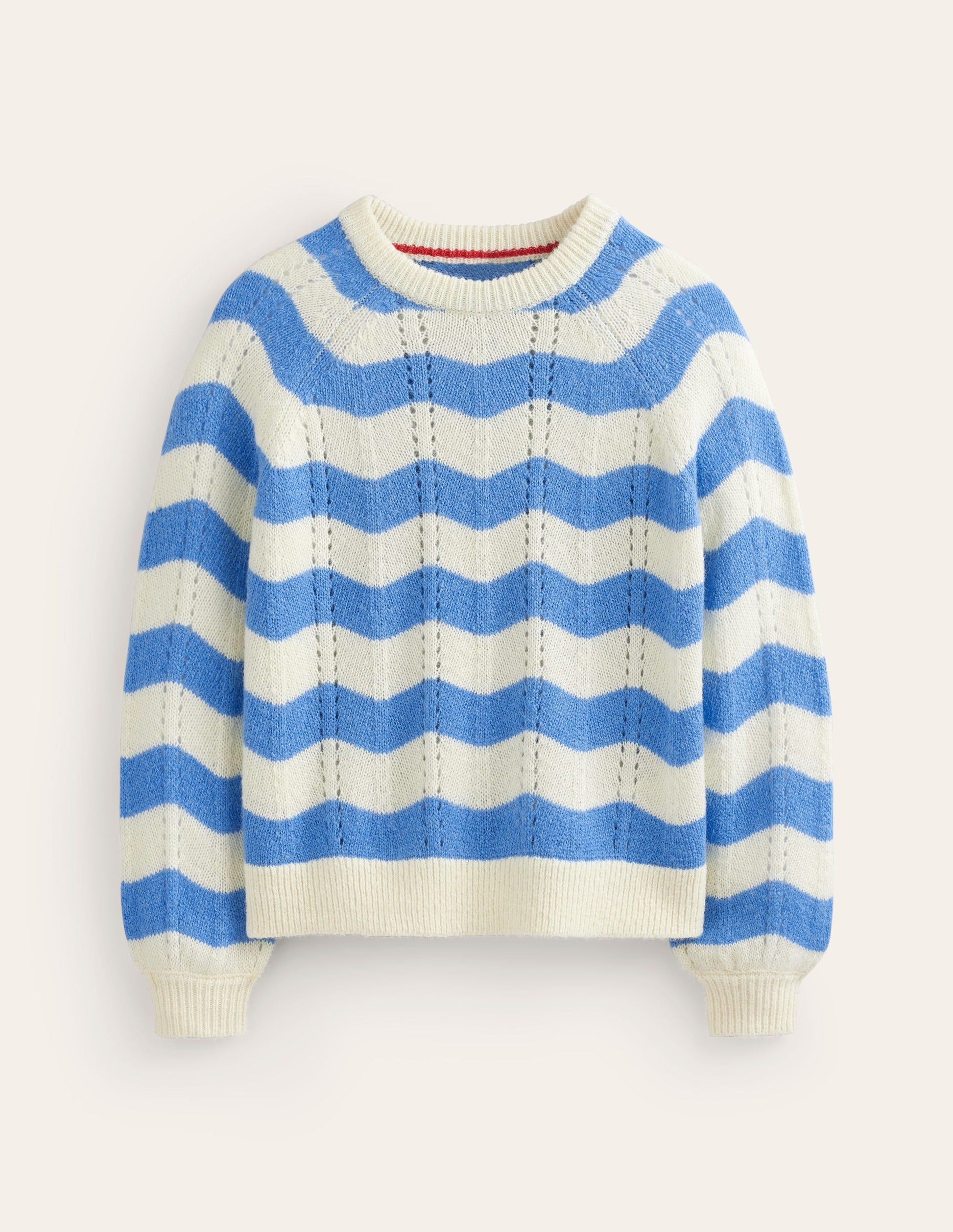Fluffy Wave Jumper-Bright Blue, Warm Ivory Wave-6